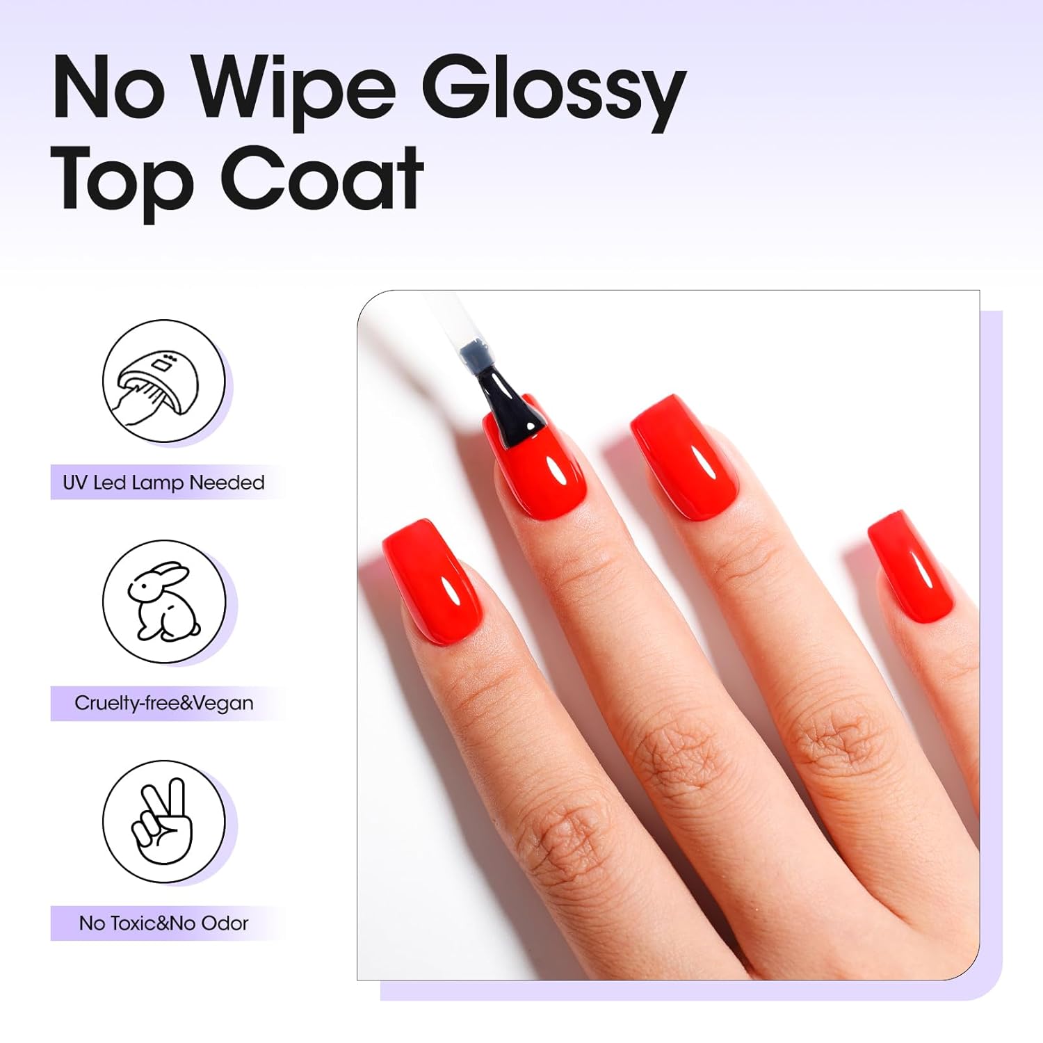 GELLEN 2 Pc No Wipe Gel Top Coat Set, 18ml Glossy Nail Polish for Salon & Home - Image 3