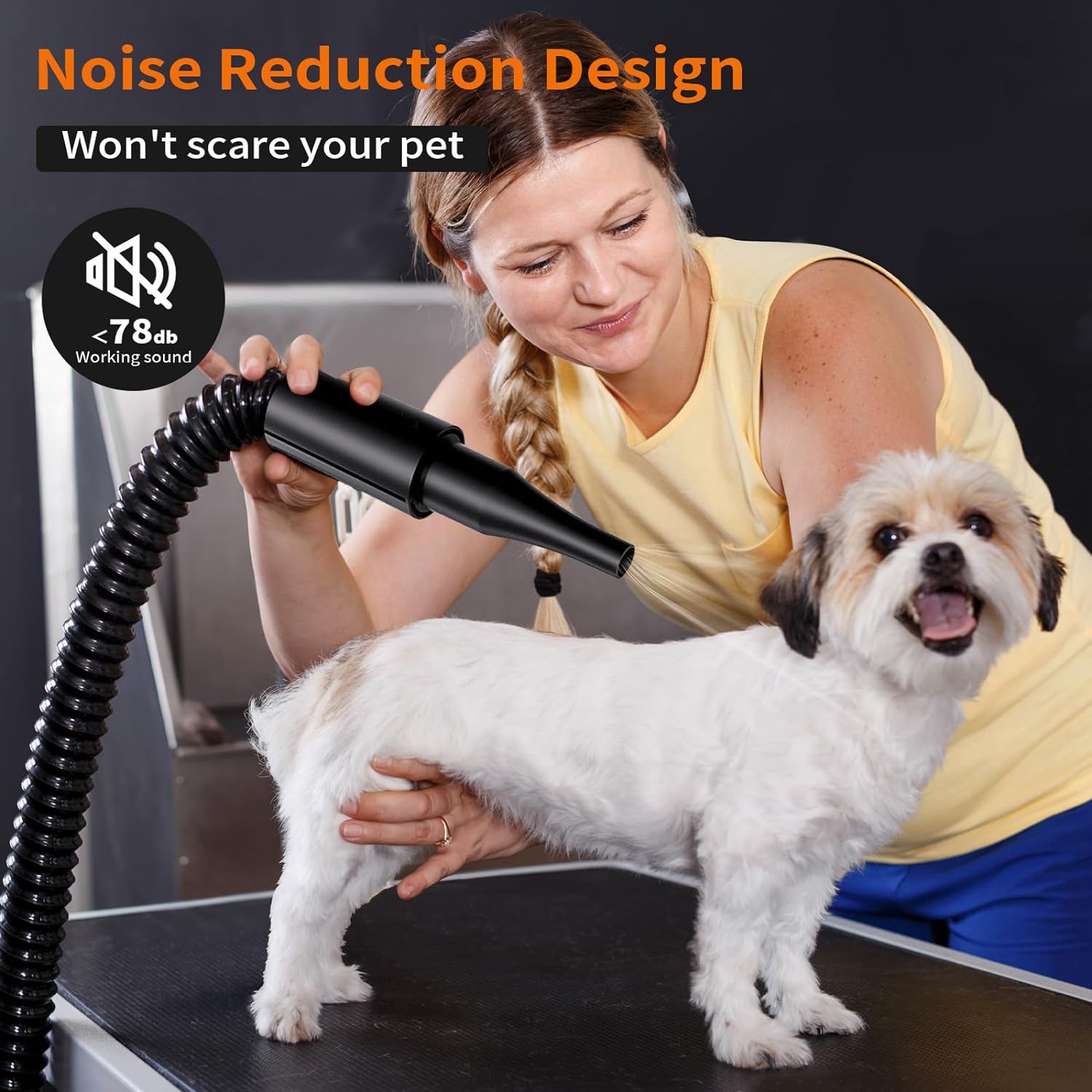 PETNF High Velocity Dog Dryer for Grooming Large Dogs, 3.2HP, Adjustable Speed and Temperature - Image 4