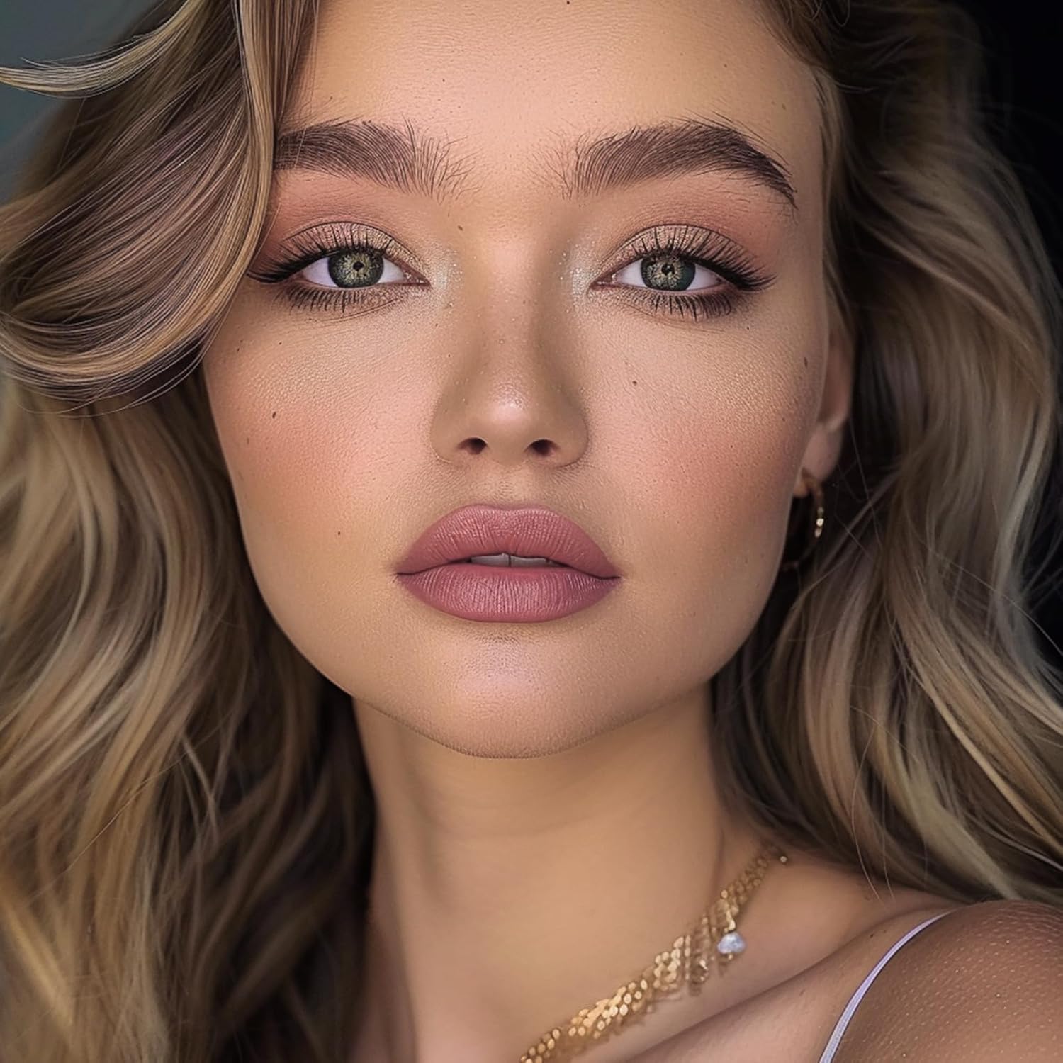 QiBest Nude Rose Pink Cream Lipstick with Lip Liner Makeup Set for Women, Soft Matte Lip Stick Silk Finish with LipLiner Pencil 24 Hours Original Waterproof Labials, Velvety & Non-Drying Formula - Image 7