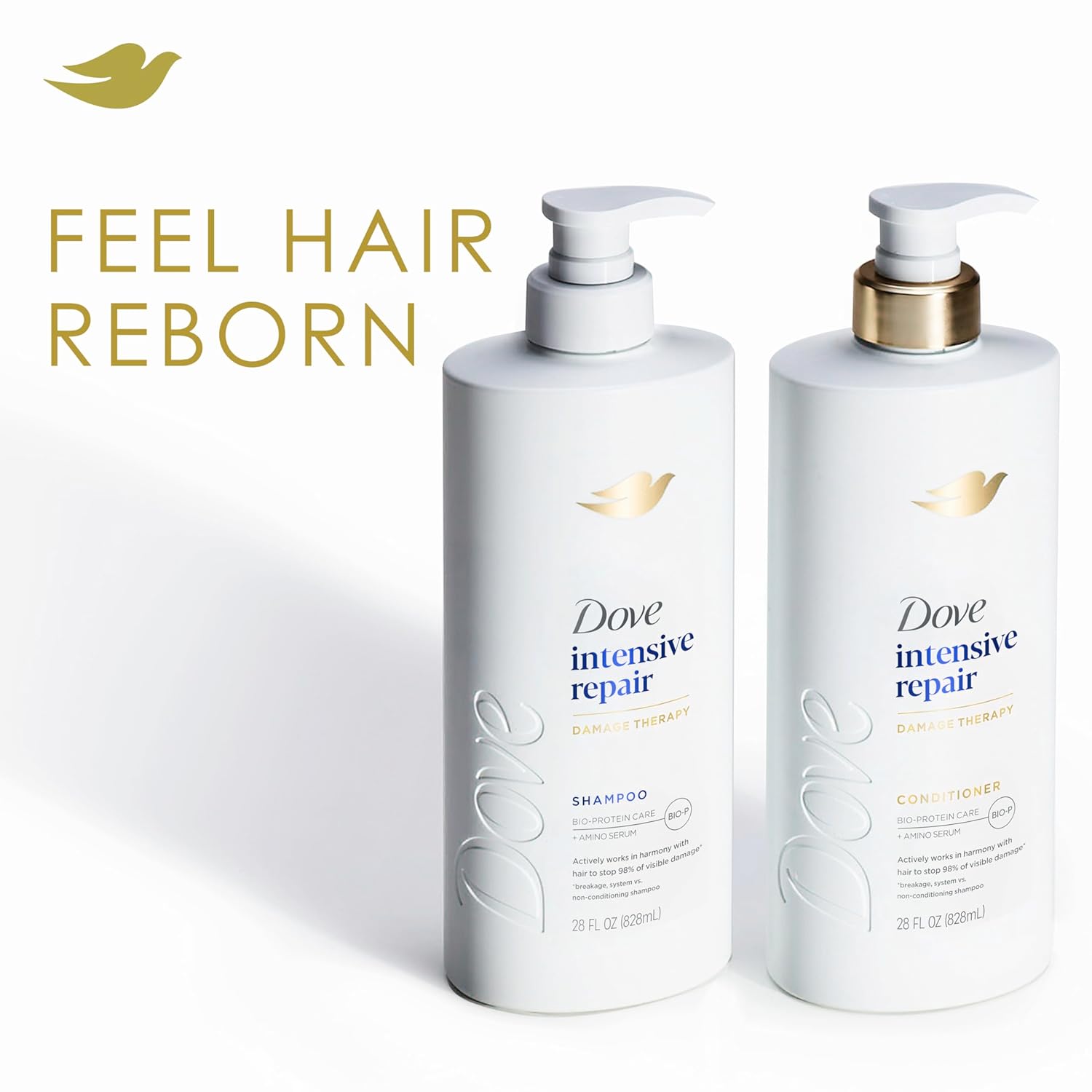 Dove Conditioner Intensive Repair for Damaged Hair with Bio-Protein Care Technology and Amino Serum 28 Fl Oz - Image 3