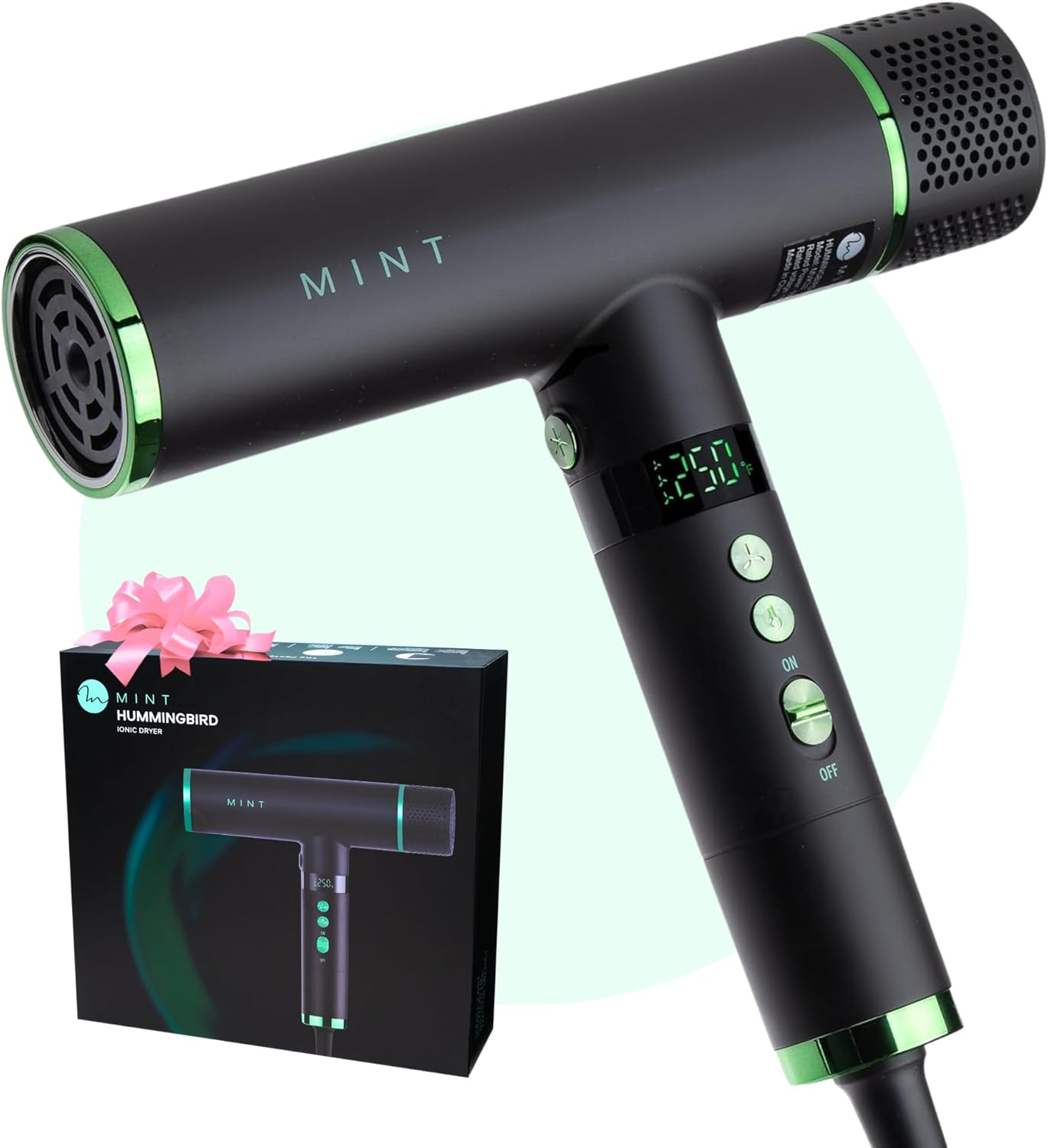 MINT Hummingbird Smart Professional Hair Dryer with Diffuser | Best Lightweight Blow Dryer with Brushless Motor | High Speed Ionic Hair Dryer with Ultra Quiet BLDC Motor
