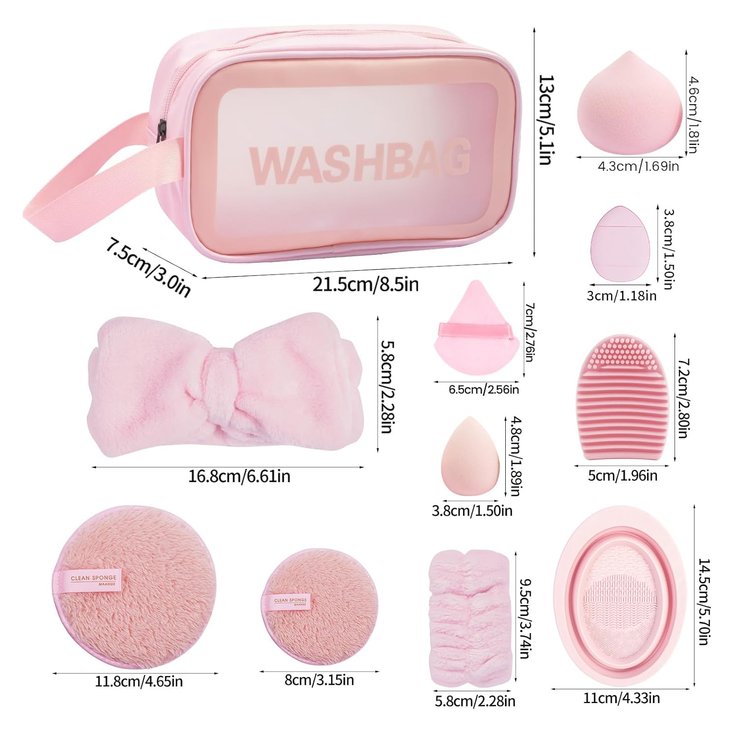 MAANGE Makeup Brushes 54 Pcs Makeup Tool Set, Multi-functional Makeup Kit Premium Synthetic Brush Make up Brushes Set for Women Girl (Pink, 54 Pcs) - Image 3