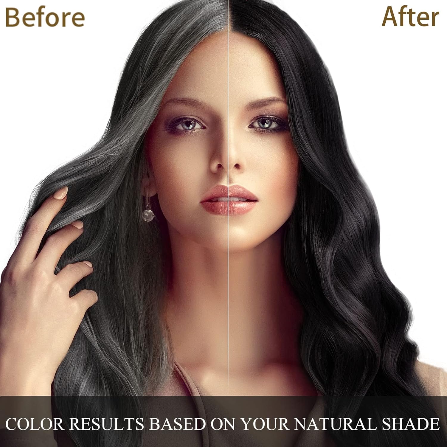 Ivnil Black Hair Dye Shampoo 3 in 1 Hair Color Shampoo for Women & Men for Gray Hair Coverage for Instant Champu Para Canas Mujer - Image 4
