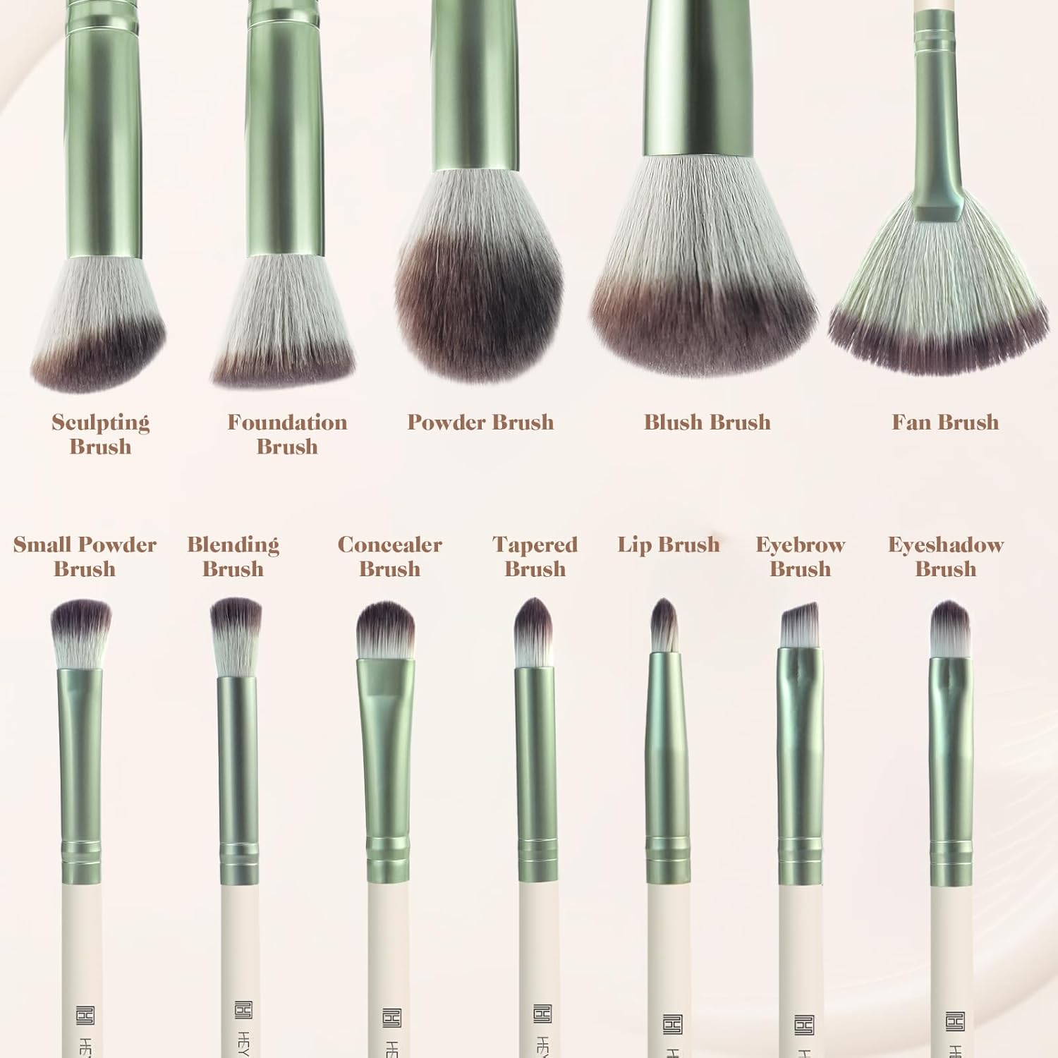 HEYMKGO Makeup Brushes, 12 Pcs Professional Makeup Brush Set Premium Synthetic Foundation Powder Blush Concealer Blending Eyeshadow Lip Eyebrow Make Up Brushes Kit with Travel Bag - Image 3