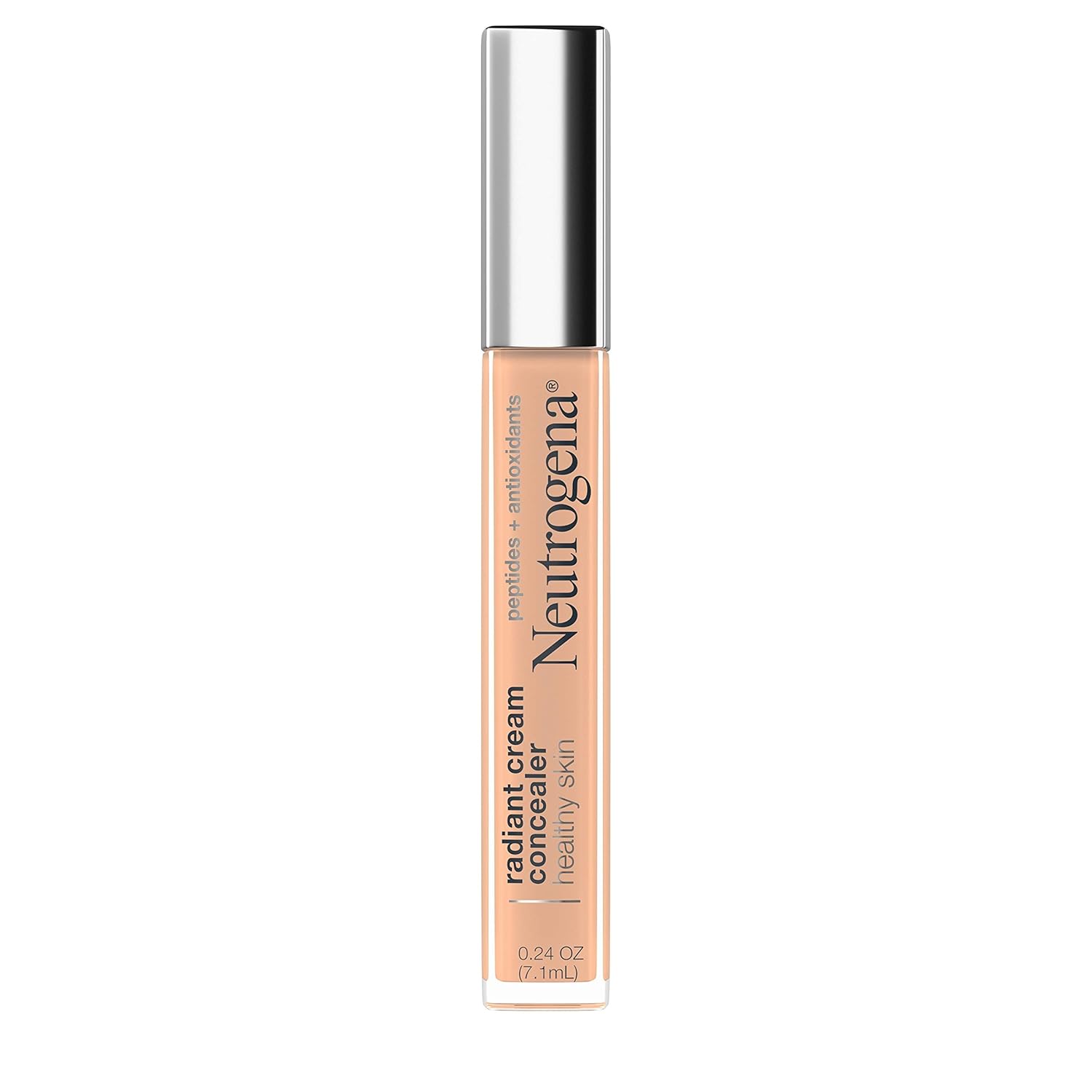 Neutrogena Healthy Skin Radiant Brightening Cream Concealer with Peptides & Vitamin E Antioxidant, Lightweight Perfecting Concealer, Brulee Light/Medium 01 cool undertones, 0.24 oz