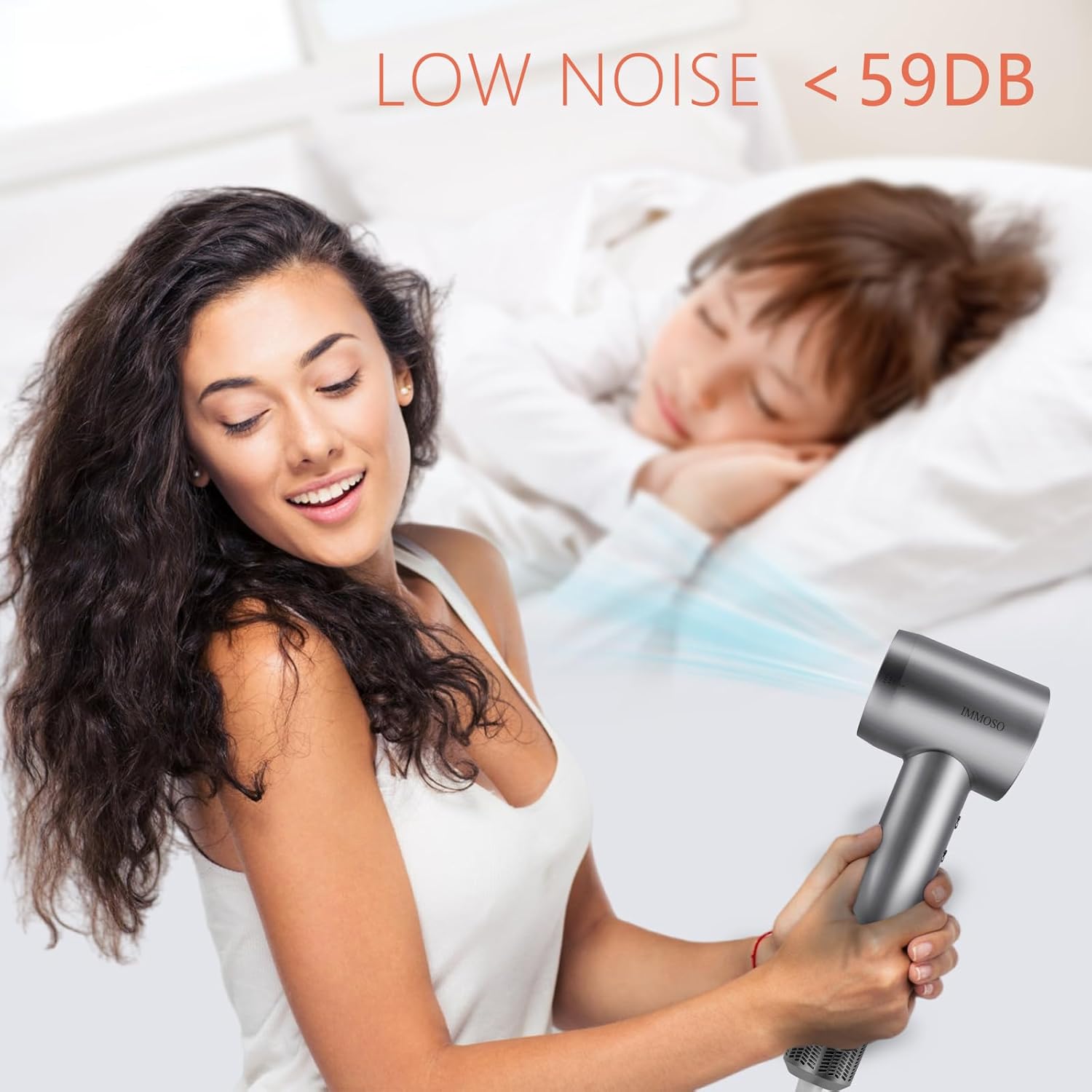 Hair Dryer, 110000 RPM Brushless High-Speed Hair Dryer 1500W Motor Negative Ionic Blow Dryer, Low Noise Hairdryer with Nozzle Diffuser - Image 6
