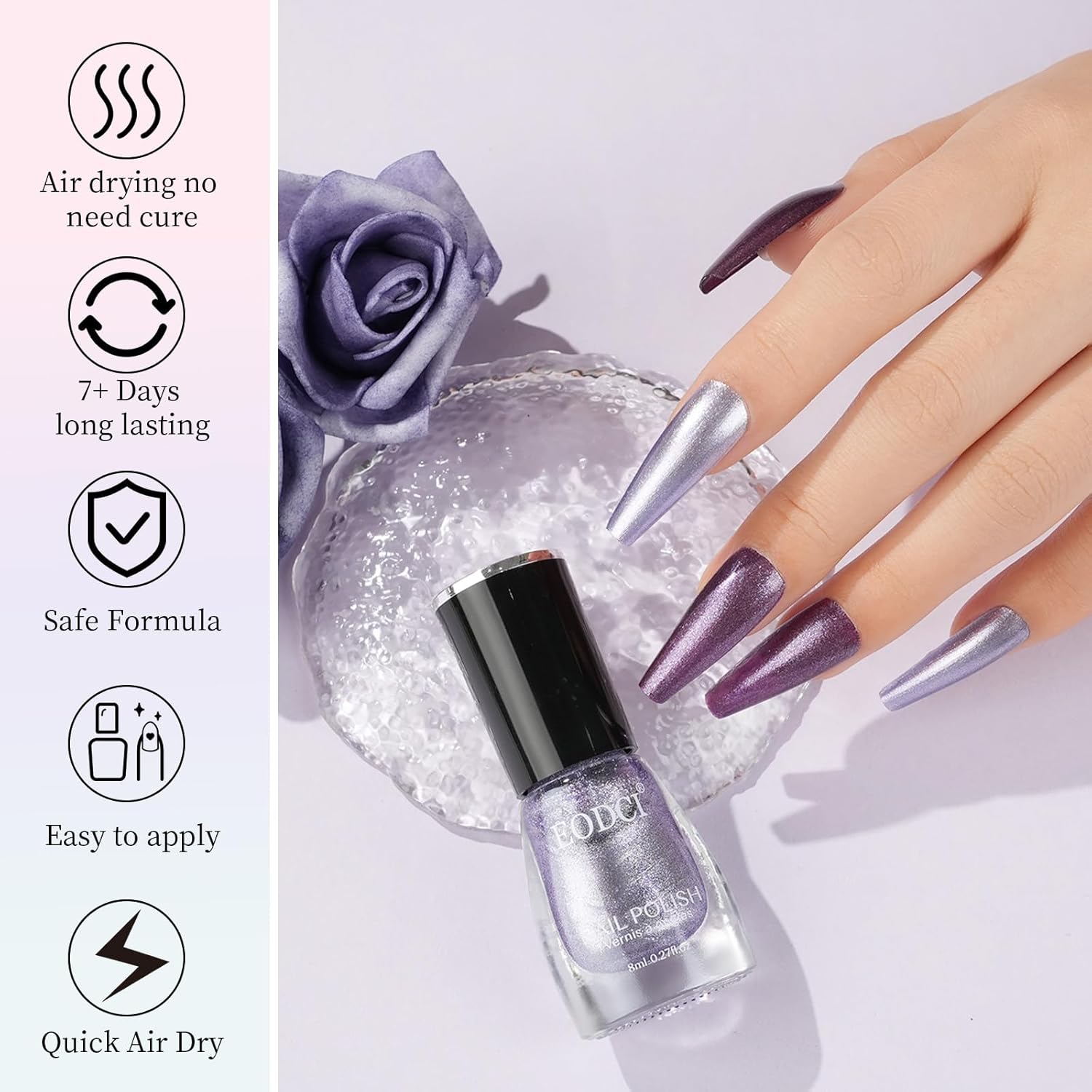 16 Piece Quick Dry Nail Polish Set 15 Vibrant Colors with 2in1 Base Top Coat - Image 5