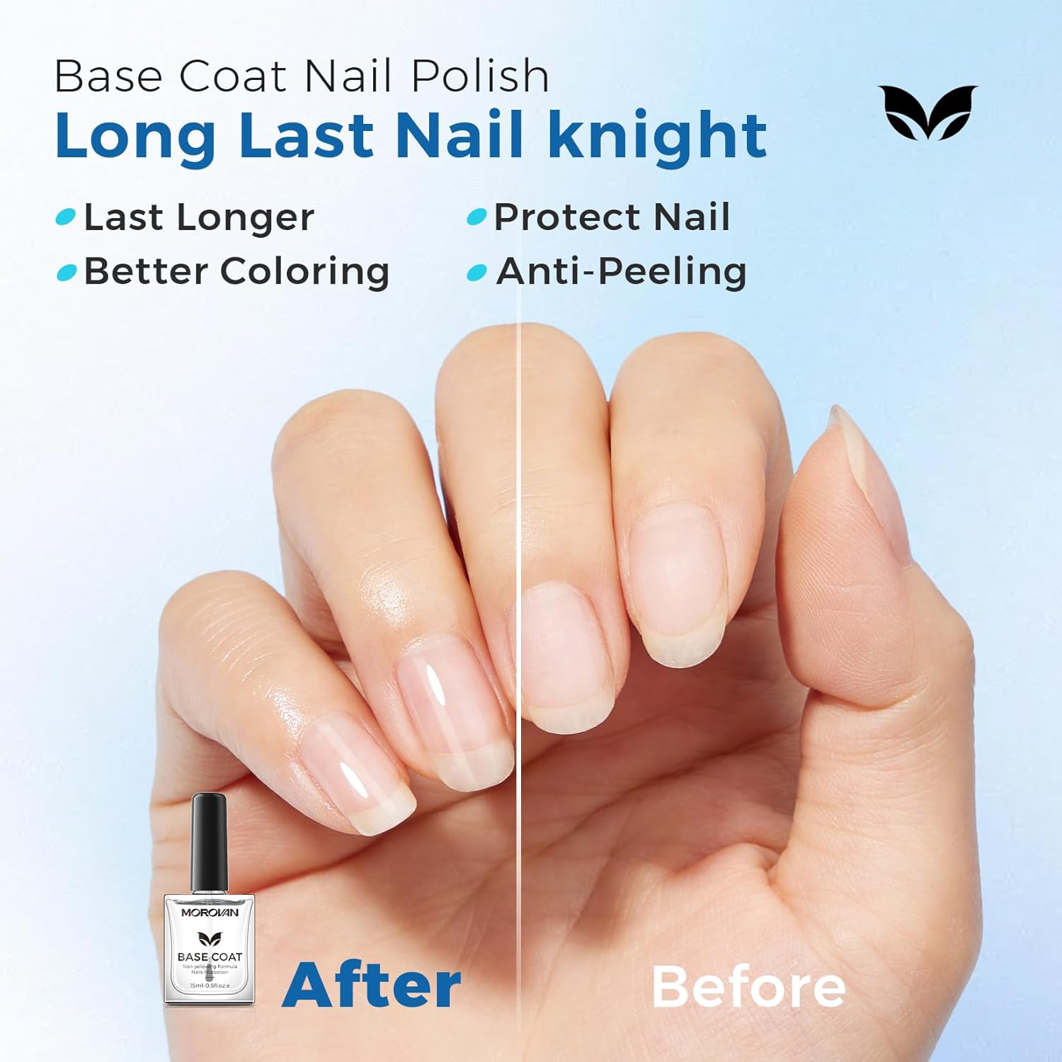 Base Top Coat Nail Polish: Clear Quick Dry High Glossy Nail Polish Shiny No Chip Long Lasting Air Dry Top Coat for Nail Art Manicure Salon Quality Women Gift - Image 5