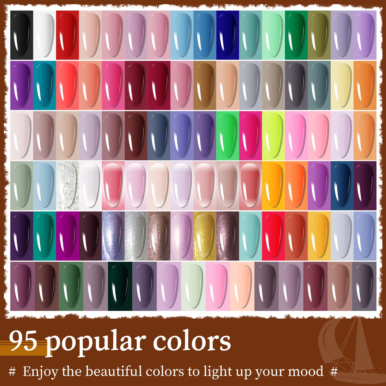JODSONE 100 PCS (5 ml each) Gel Nail Polish Kit No Wipe Soak off Base Coat and Matte Glossy Top Coat Gel Polish Collections Gifts for Manicure Lovers - Image 3