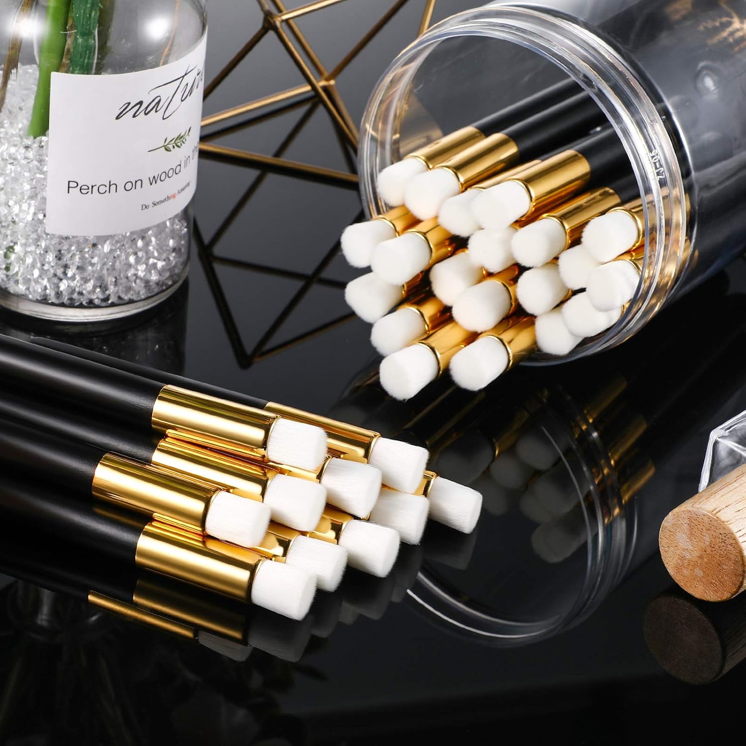 30 Pieces Lash Brushes for Cleaning Lash Shampoo Brushes for Eyelash with Container Blackhead Removing Nose Pore Deep Cleaning(4 Inch,Black) - Image 4
