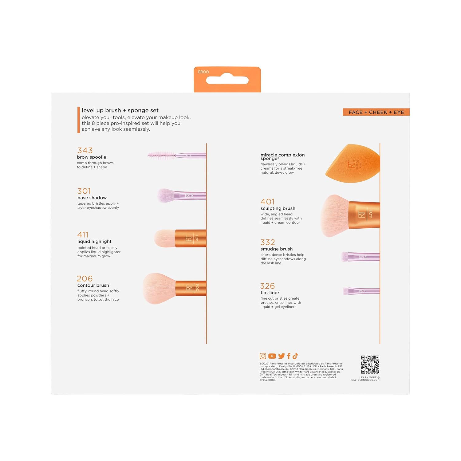 Real Techniques 8 Piece Level Up Brush And Sponge Set, Makeup Brushes For Eyeshadow, Foundation, Blush, & Bronzer, Makeup Blending Sponge, Synthetic Bristles, Stocking Stuffer, Cruelty-Free - Image 13