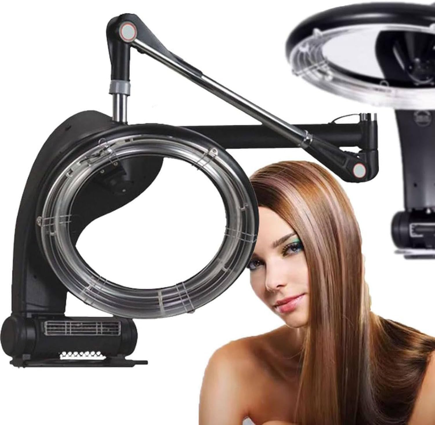 Professional Hair Dryer, Wall-Mount Infrared Hair Steamer, Hair Salon Colour Processor Plate Heater Salon Barber System Hood For Hair Salon Or At Home Hair Care,Hanging