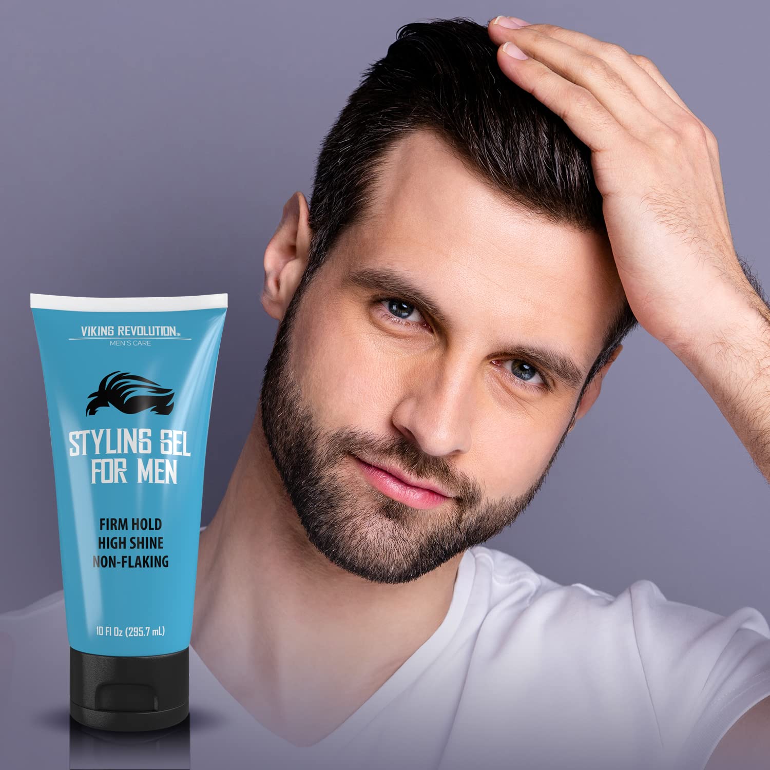 Hair Gel for Men Strong Hold - Mens Hair Gel Extra Strength - Styling Gel for Hair Clear Hair Gel - Firm Hold Gel Hair High Shine Non-Flaking Curly Hair Gel (10oz) - Image 6