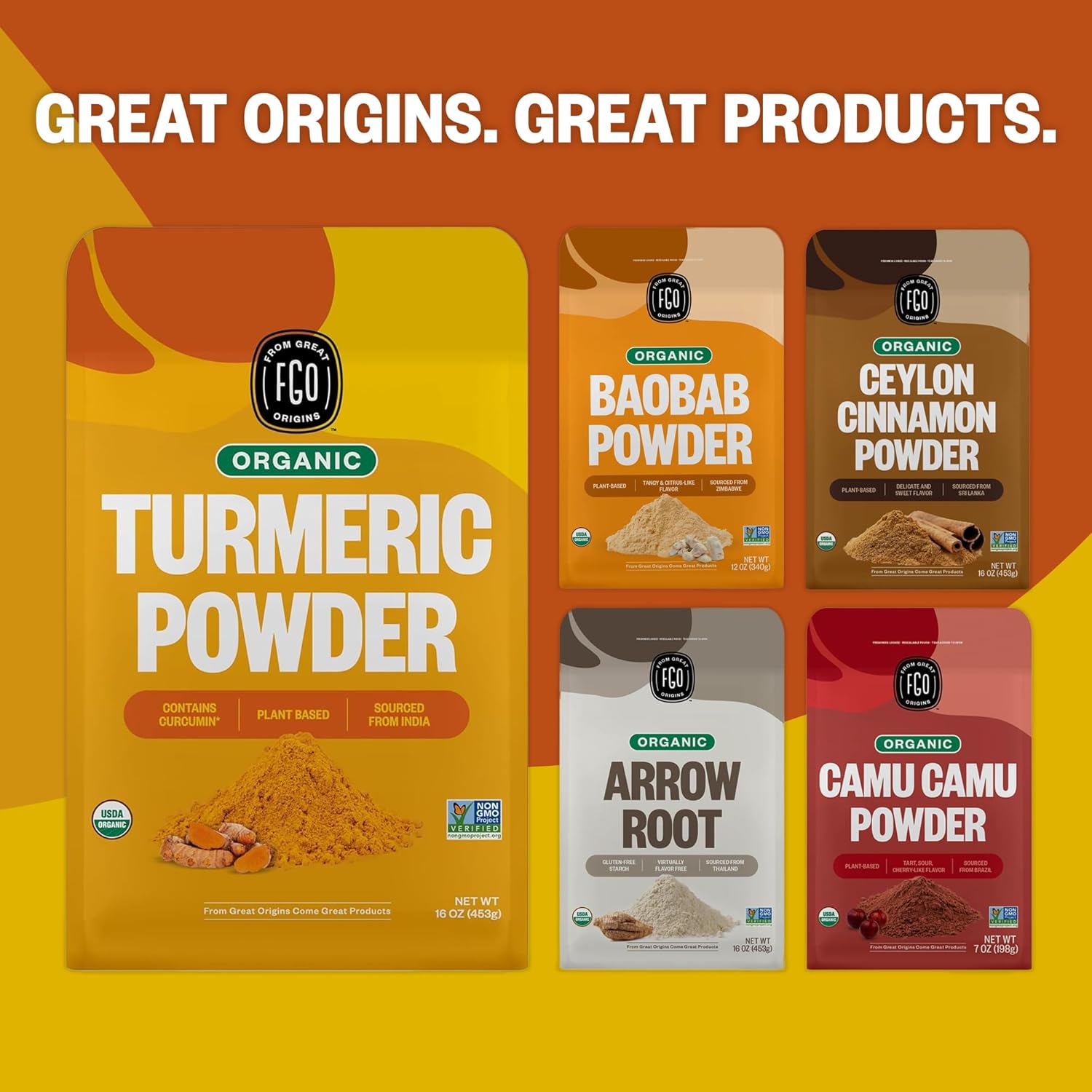 FGO Organic Turmeric Powder w/Curcumin, 8oz Resealable Pouch, USDA Organic and Non-GMO, Sourced from India, Packaging May Vary (Pack of 1) - Image 7