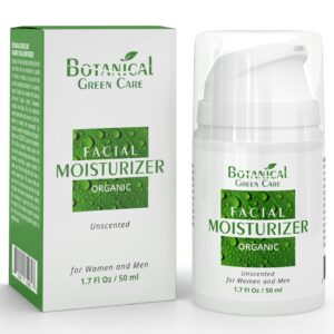 Botanical Green Care Organic Facial Moisturizer. Natural Aging Face Moisturizing Cream for Sensitive, Dry & Normal Skin for Women and Men