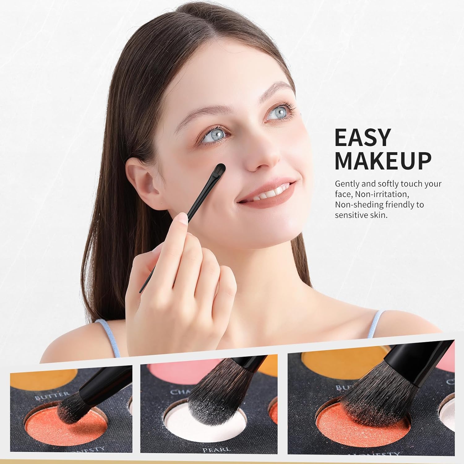 Docolor Makeup Brushes Set Professional 30Pcs Obsidian Makeup Brushes Premium Synthetic Powder Kabuki Foundation Contour Blush Concealer Eye Shadow Blending Eyeliner Crease Eyebrow Make Up Brush Kit - Image 8