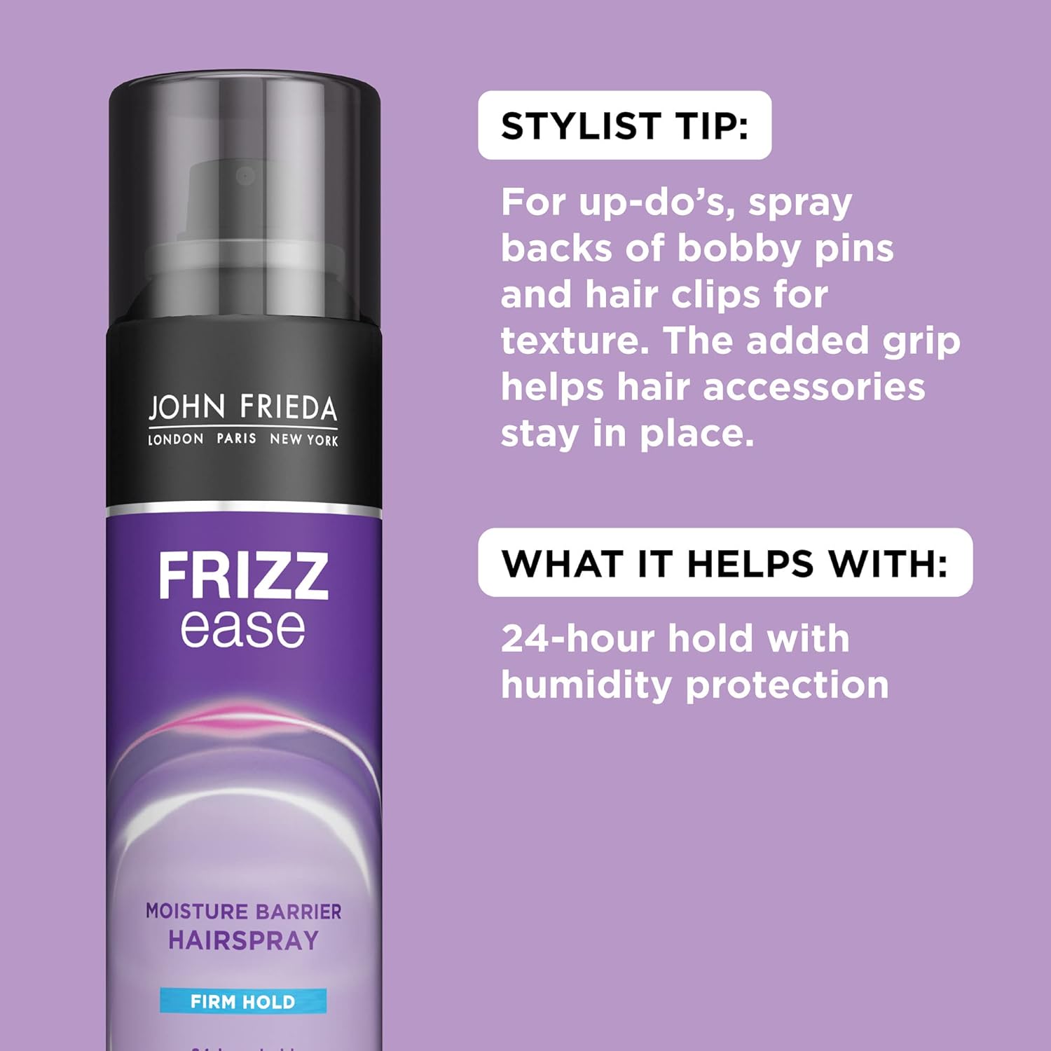 John Frieda Frizz Ease Firm Hold Hairspray 12 Oz Pack of 2 Moisture Barrier Frizz Control - Image 2