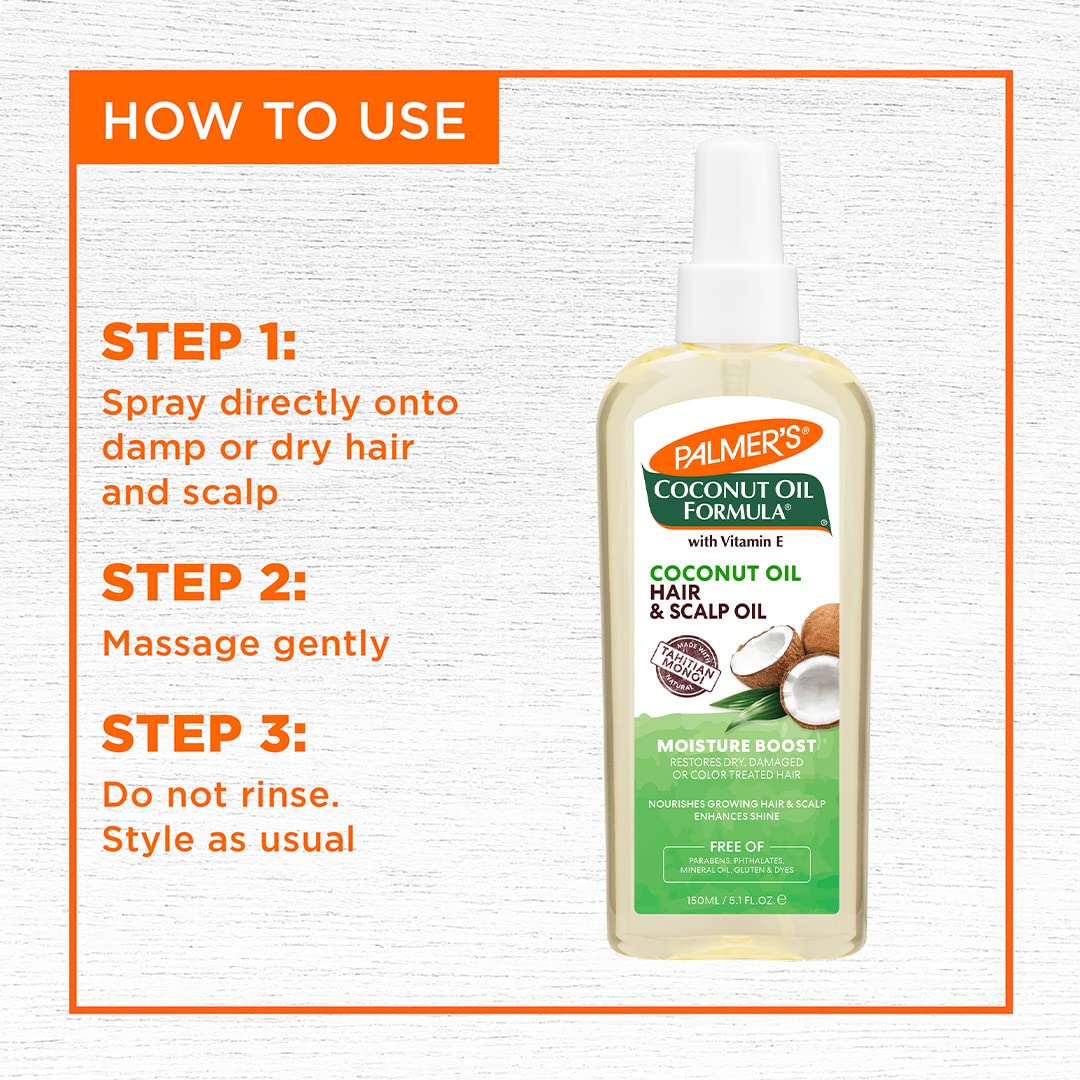 Palmer's Coconut Oil Moisture Boost Restorative Hair Scalp Oil Spray 5.1 Oz Hydration Shine - Image 7
