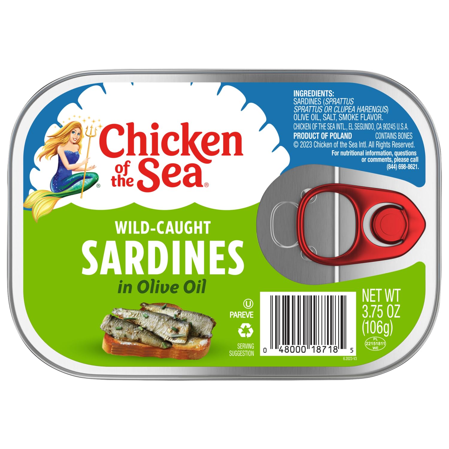 Chicken of the Sea Sardines in Olive Oil, 3.75 oz. Cans (Pack of 18), Wild Caught Canned Sardines, Packaging May Vary - Image 4