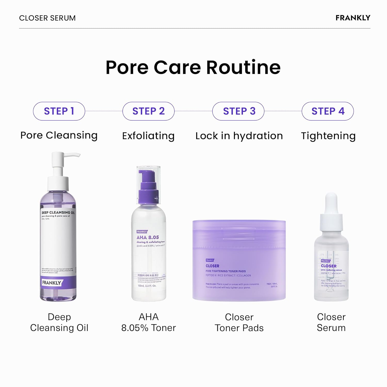 FRANKLY Closer Serum | Pore Minimizer Serum | 9 Peptides, Vegan Collagen, Adenosine, PHA | Korean Pore Minimizer for Glass Skin, Anti-Aging, Hydration, Elasticity | 1.01 fl oz - Image 6