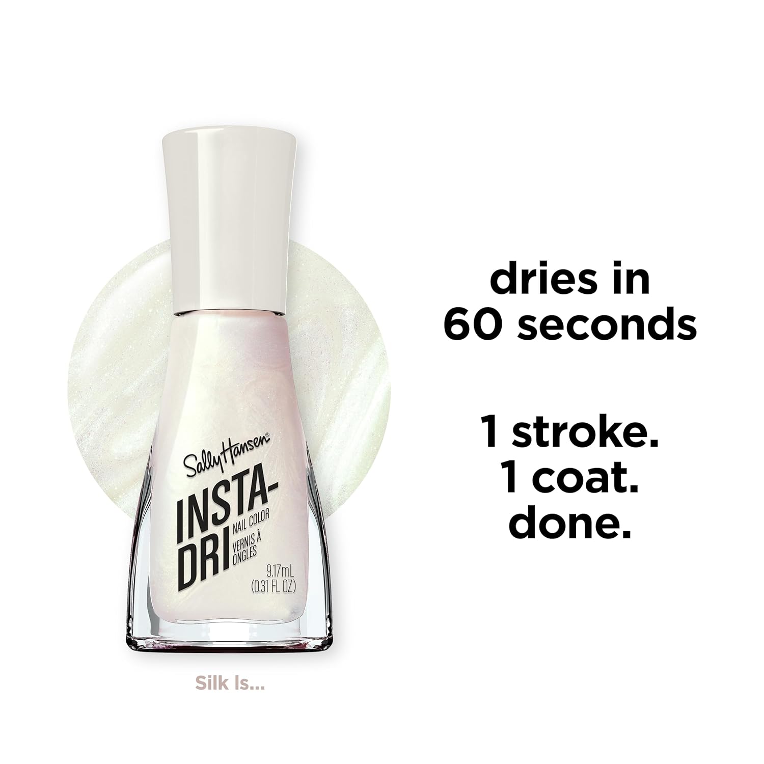 Sally Hansen Insta-Dri, Silk Is..., Quick Dry, Long Lasting, Opaque, Creme White Nail Polish - Image 4