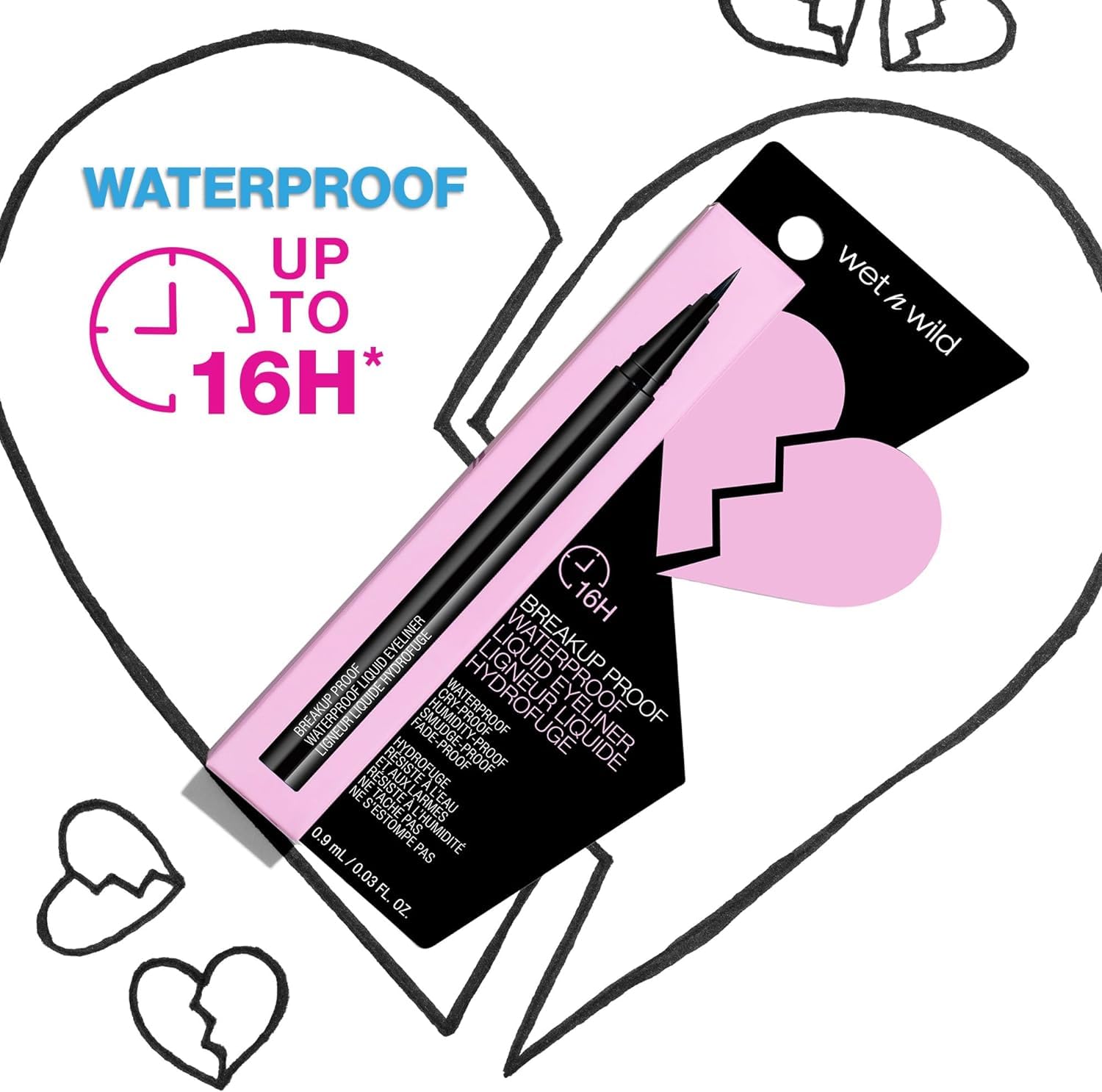 wet n wild Mega Last Breakup Proof Liquid Eyeliner - Ultra-Fine Brush, Waterproof, 16-Hour Long-Lasting Wear- Cruelty-Free & Vegan - Black - Image 12
