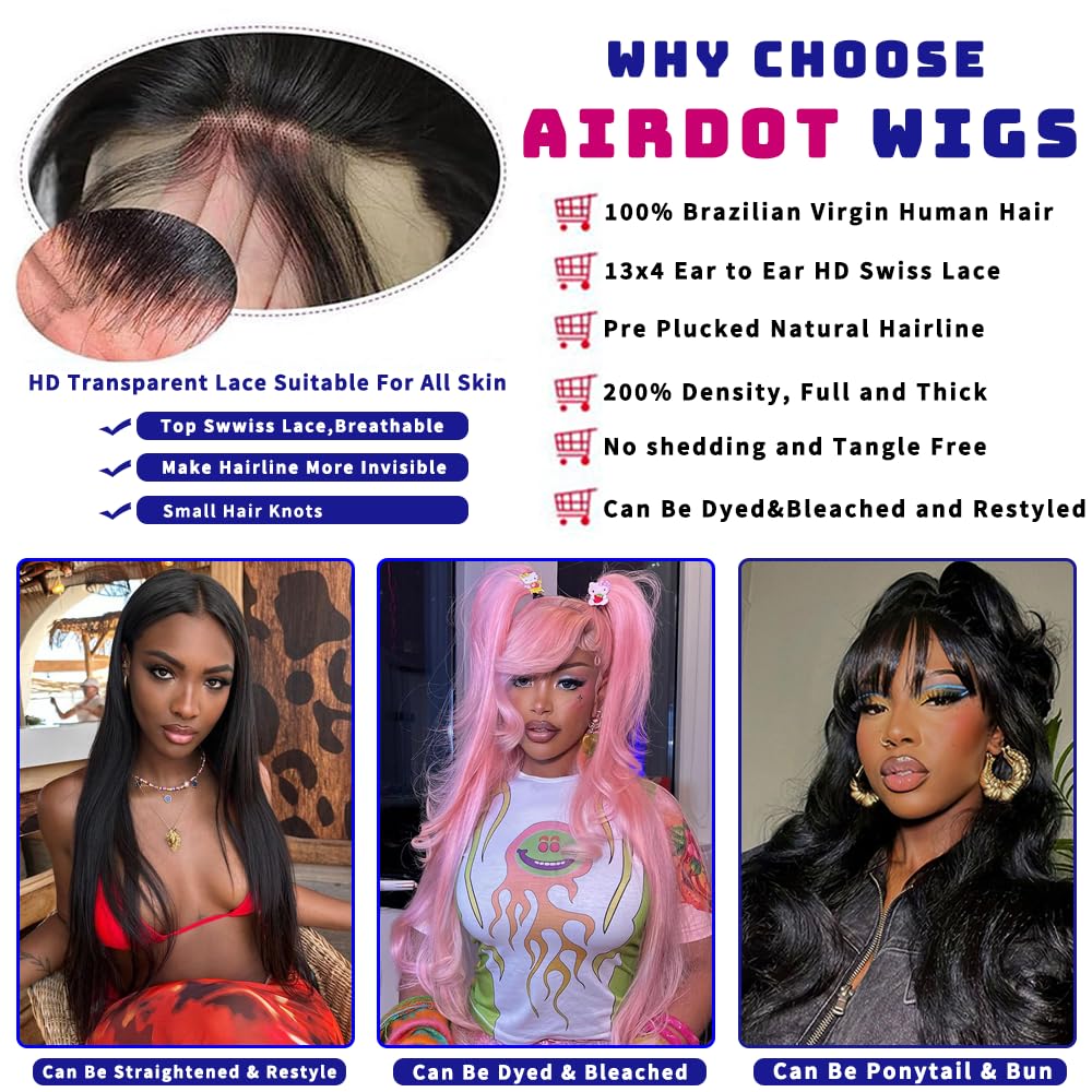 AIRDOT 30 Inch Body Wave Lace Front Wigs Human Hair 200% Density Frontal Wigs Human Hair Wigs for Women 13x4 HD Lace Front Wigs Human Hair Pre Plucked with Baby Hair - Image 2