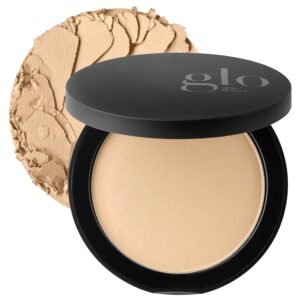 Glo Skin Beauty Pressed Base Powder Foundation Makeup (Golden Medium) - Flawless Coverage for a Radiant Natural, Second-Skin Finish