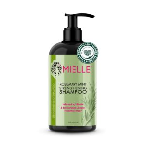Mielle Organics Rosemary Mint Strengthening Shampoo Infused with Biotin, Cleanses and Helps Strengthen Weak and Brittle Hair, 12 Ounces