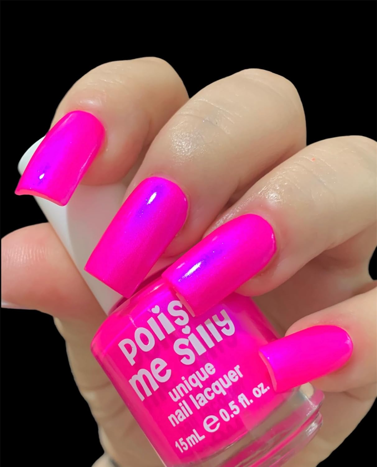 Barbee On The Glow - Neon Pink Blue NEON Glow Pop Collection MultiColor Shifting: Mylar Oil Slick Indie Nail Polish - Image 5