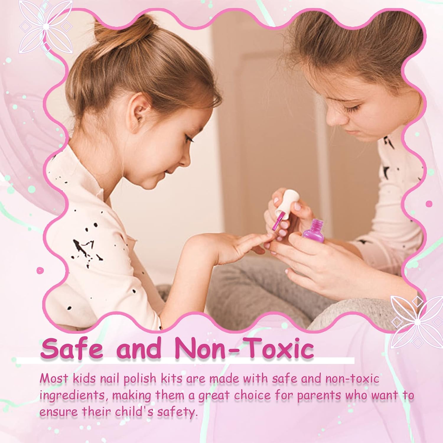 Kids Nail Polish Kit, 12 Color Toddler Nail Polish Set Non Toxic Peel-Off Safe Water Based Low Odor for Girls Ages 5+ for Makeovers and Birthday Zodiac Theme - Image 4
