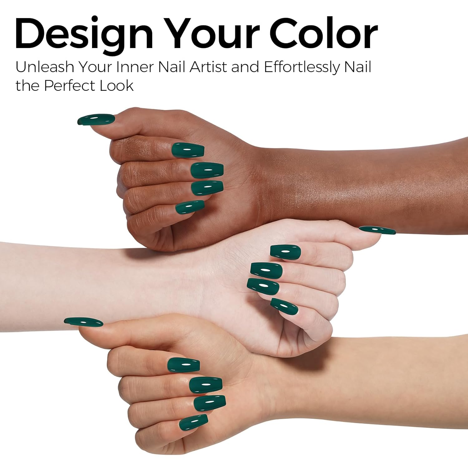 TOMICCA Green Gel Nail Polish, Forest Green Color Gel Polish, Soak Off UV LED Cure Nail Polish, Nail Art Manicure Salon DIY at Home Present for Women - Image 6
