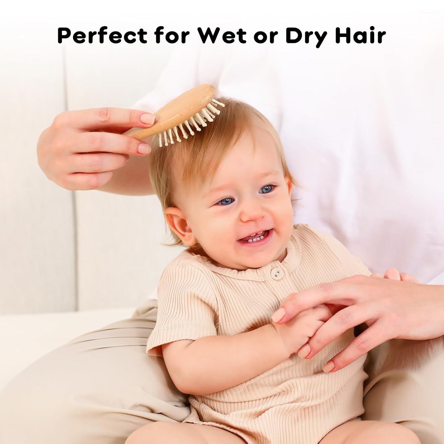 Yoofoss 4 Piece Baby Brush and Comb Set, Wooden Baby Brush with Natural Ultra Soft Goat Hair, Baby Hair Brush for Newborn, Baby Brush Set for Boy Girl - Image 6