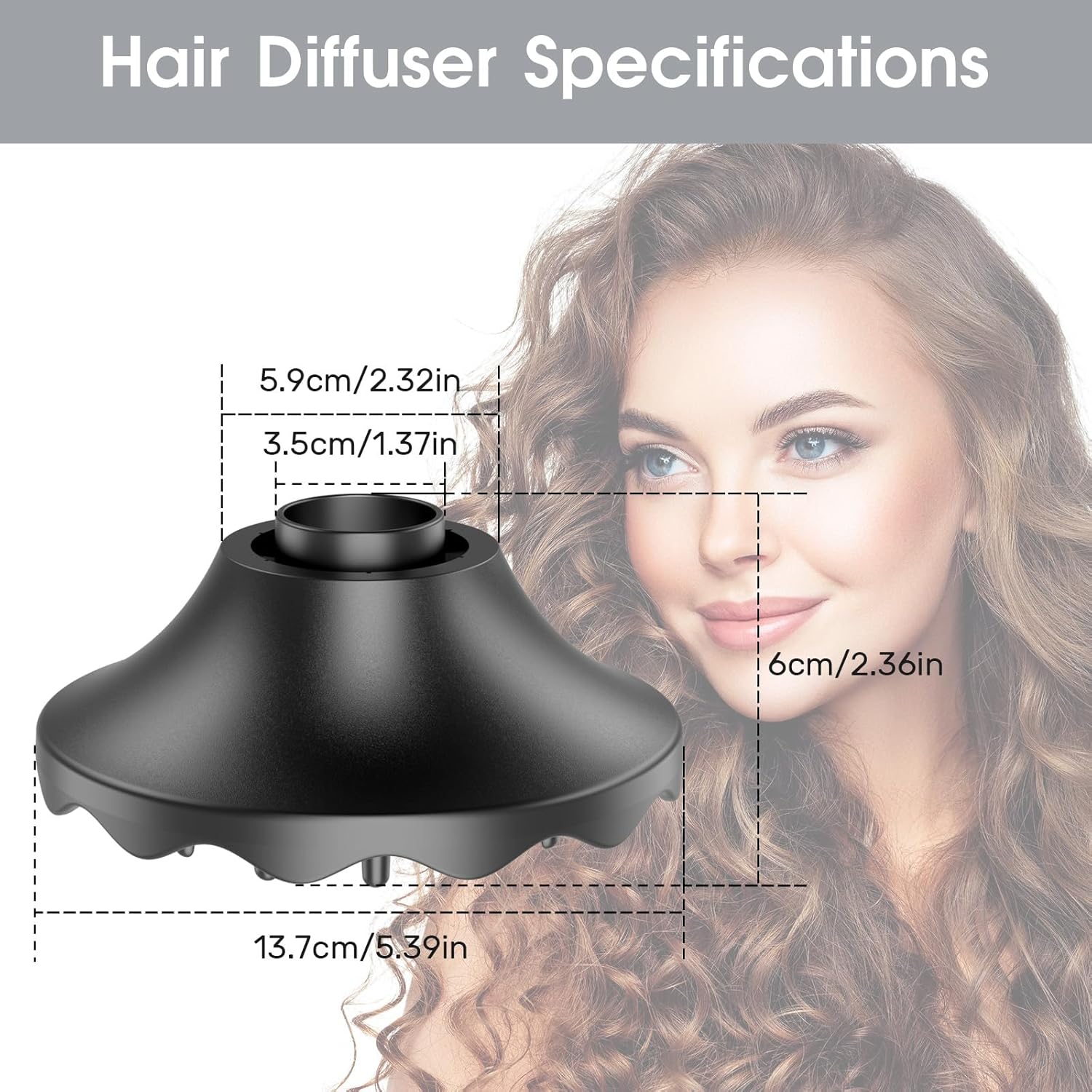 Hair Dryer Diffuser, Attachment for Hair Dryer, Hair Diffuser for Curly Hair, 360° Magnetic Diffuser for HZD&DSON Supersonic Hair Dryer, Hair Attchment for Women, Black - Image 5