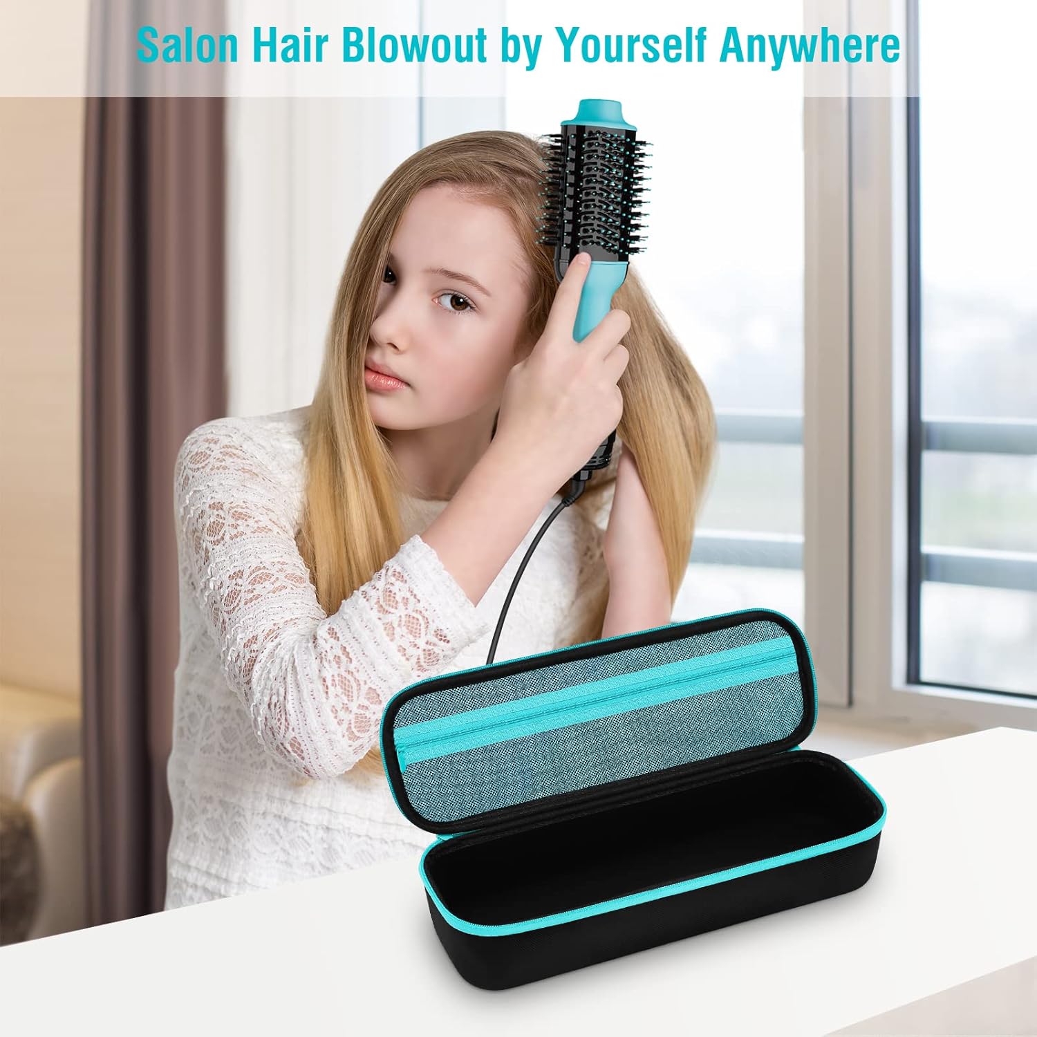 Travel Case for Revlon One Step Hair Dryer Brush, Portable Lightweight Storage Bag for All Brand Hot Tools Volumizer Hot Air Brush - Image 6