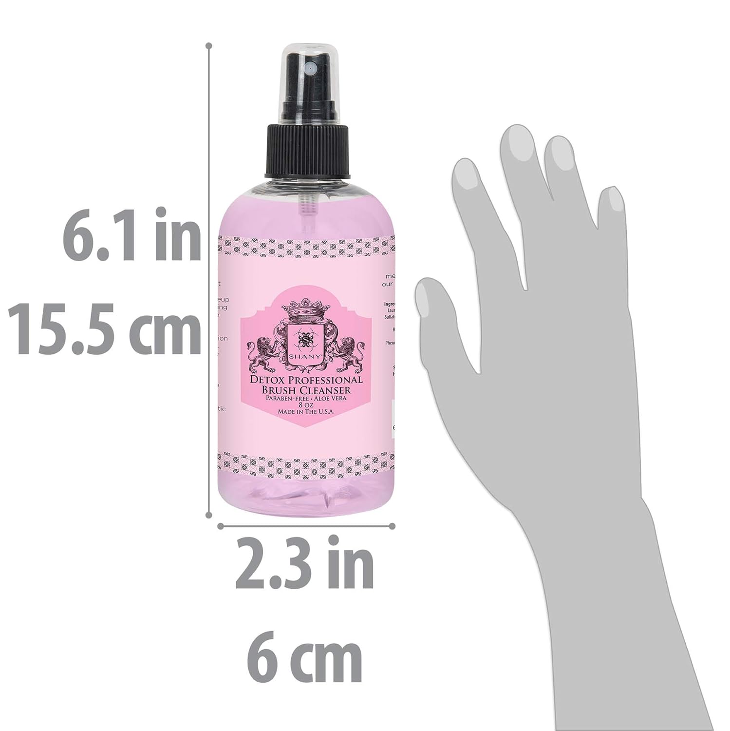 SHANY DETOX Professional Makeup Brush and Sponge Shampoo, Brush Cleanser, Removes dirt, Makeup from brushes and Sponges - Paraben Free, Vegan, Cruelty Free - Instant Dry - 8oz - Image 4