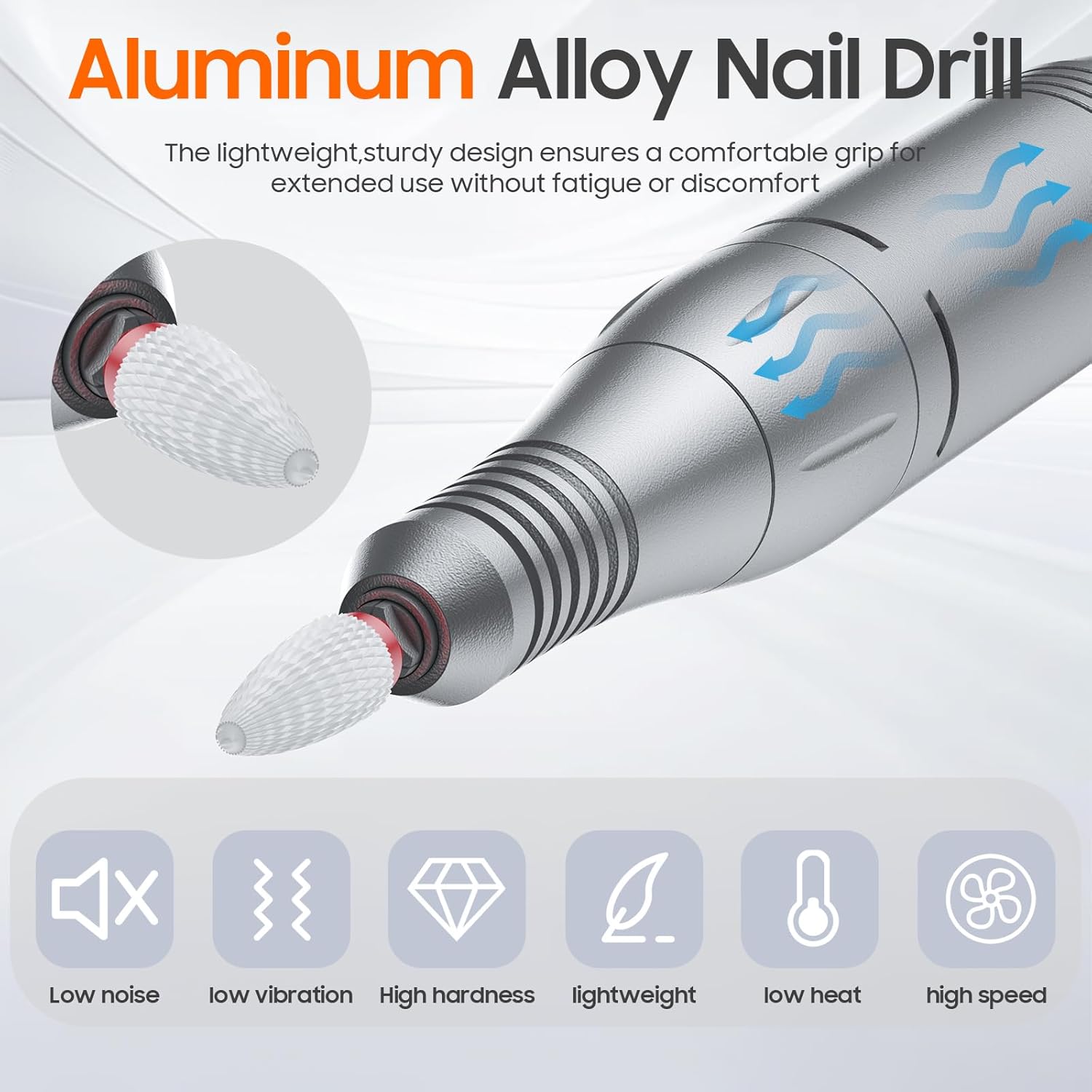 Professional Nail Drill 35000 RPM,SONGMIN Portable Cordless Efile with Bits Kit for Acrylic Nails Gel Polishing Removing,Rechargeable Electric Nail File Machine for Manicure,Pedicure Salon Home,Pink - Image 2