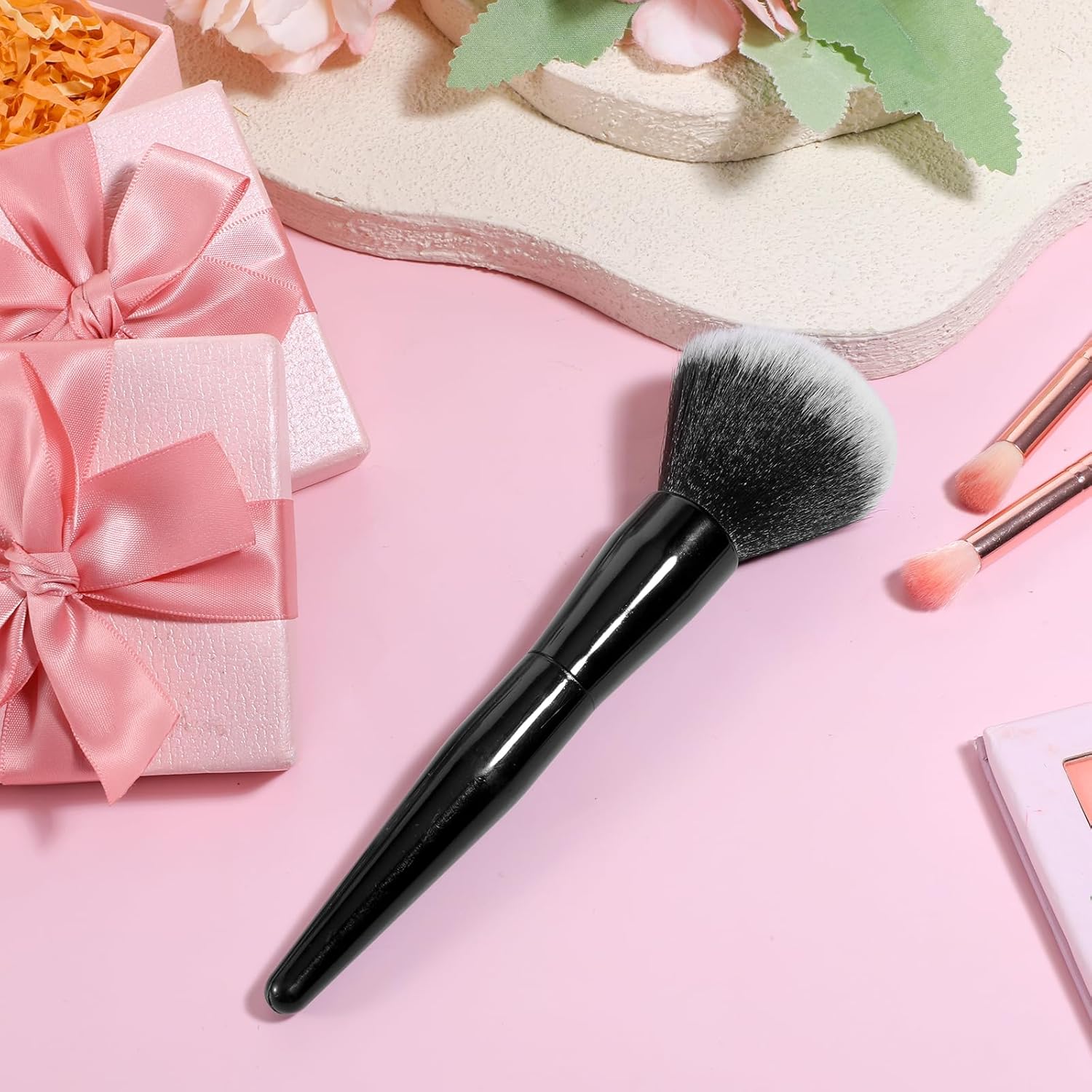 Setting Ultra Plush Fluffy Powder Brush Large Powder Brush Foundation Makeup Brush Powder Brush for Loose Powder,Big Makeup Brush for All-Over Powder Application with Powder Bronzer Foundation - Image 4