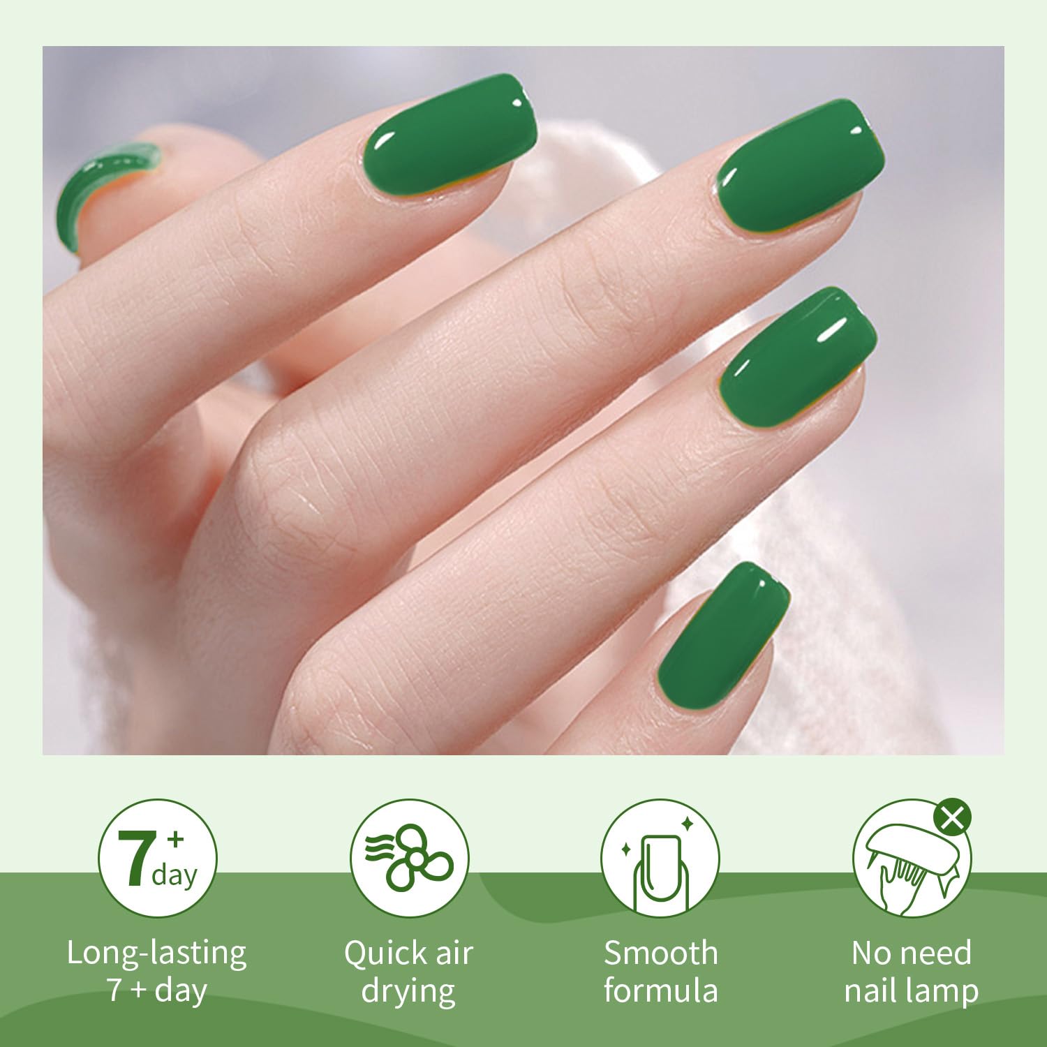 Green Nail Polish 6Pcs Nail Polish Set All Seasons Neutral Color Quick Dry NailPolish Set for Collection Easter Gift for Her - Image 5