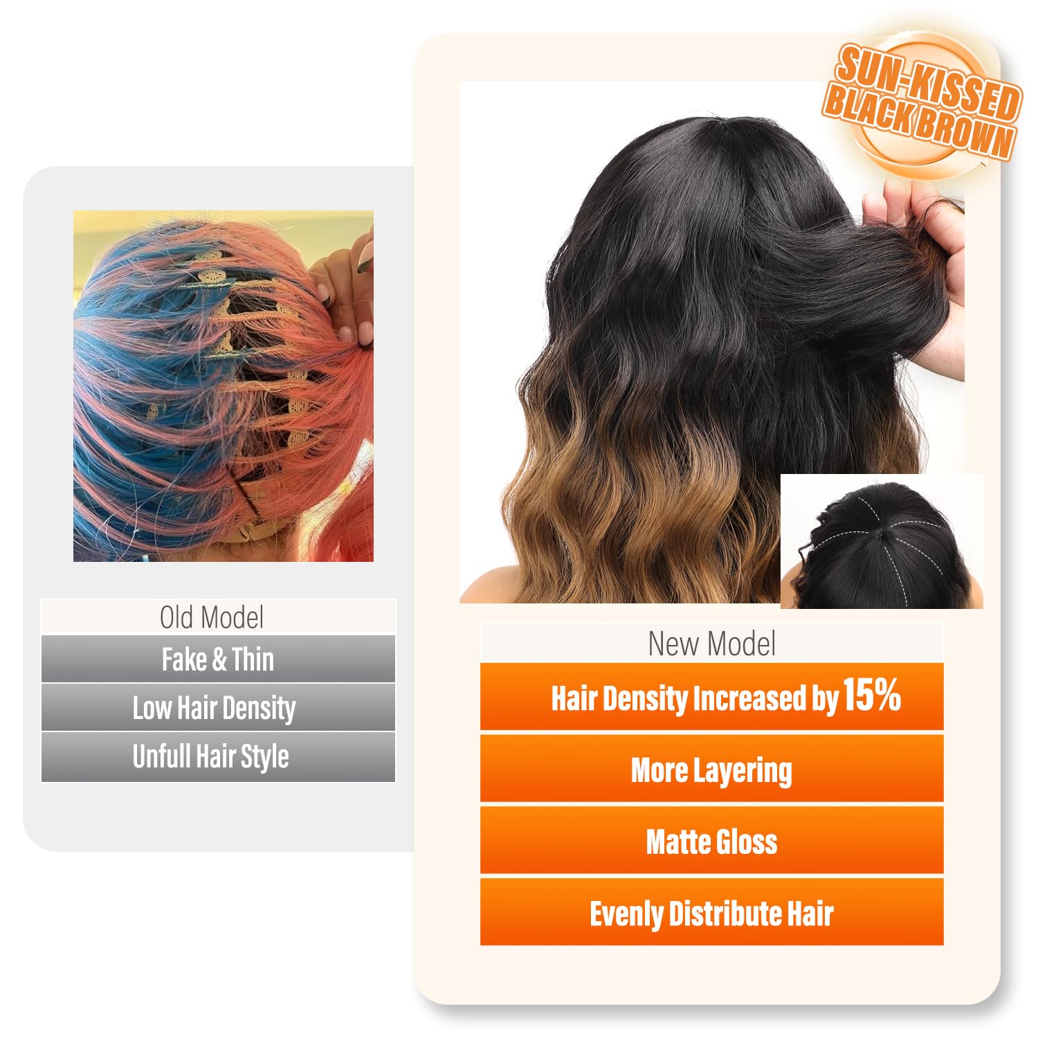 Nnzes Short Wavy Wig with Bangs for Women Shoulder Length Bob Curly Women's Charming Synthetic Wigs with Natural Wavy Black To Brown Heat Resistant Hair for Daily Party Use - Image 6