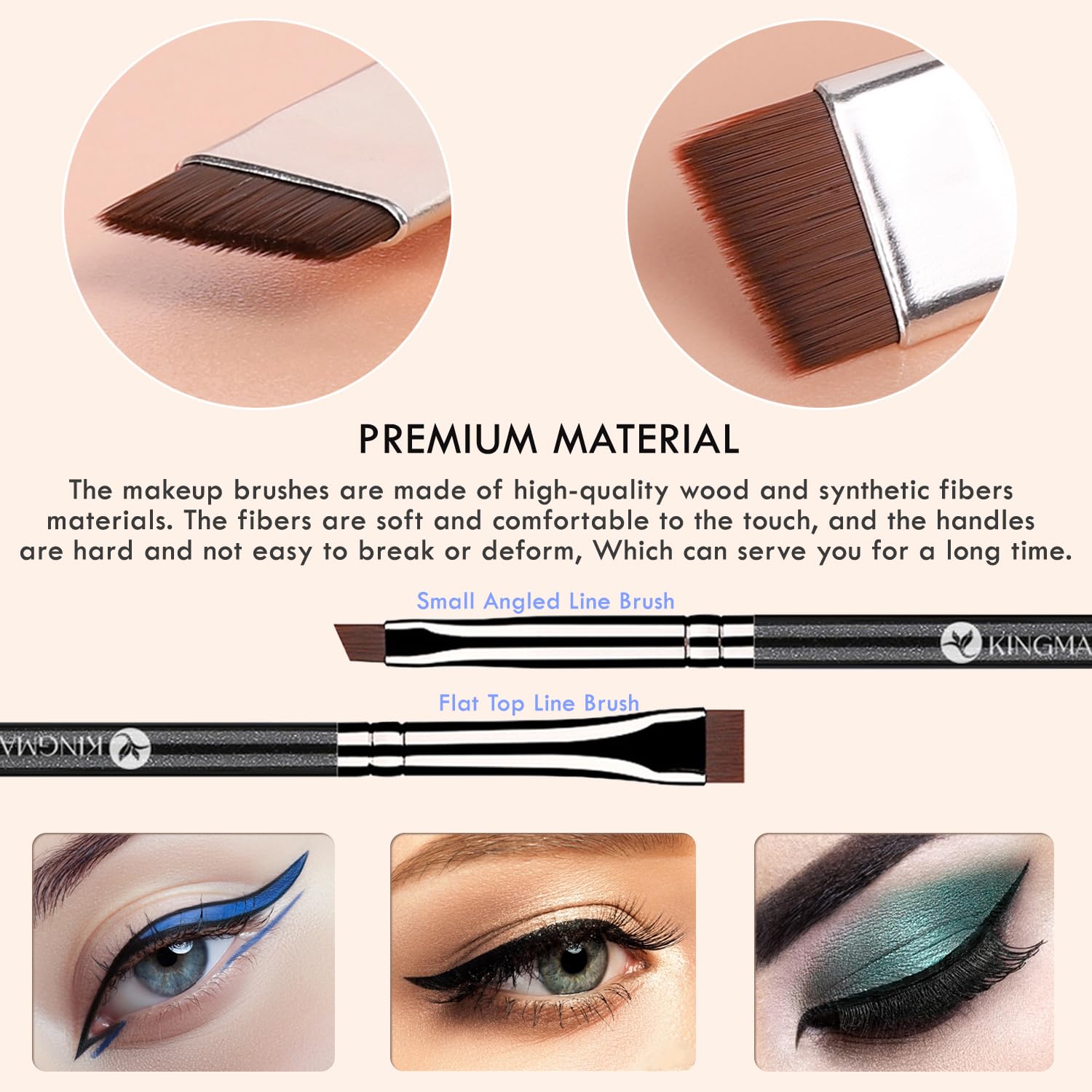 KINGMAS 7pcs Eyeliner Brush Set, Angled Flat Gel Eye Liner Makeup Brushes, Ultra Thin Liner Brush, Fine Point Eyeliner Brushes for Women Girls - Image 4