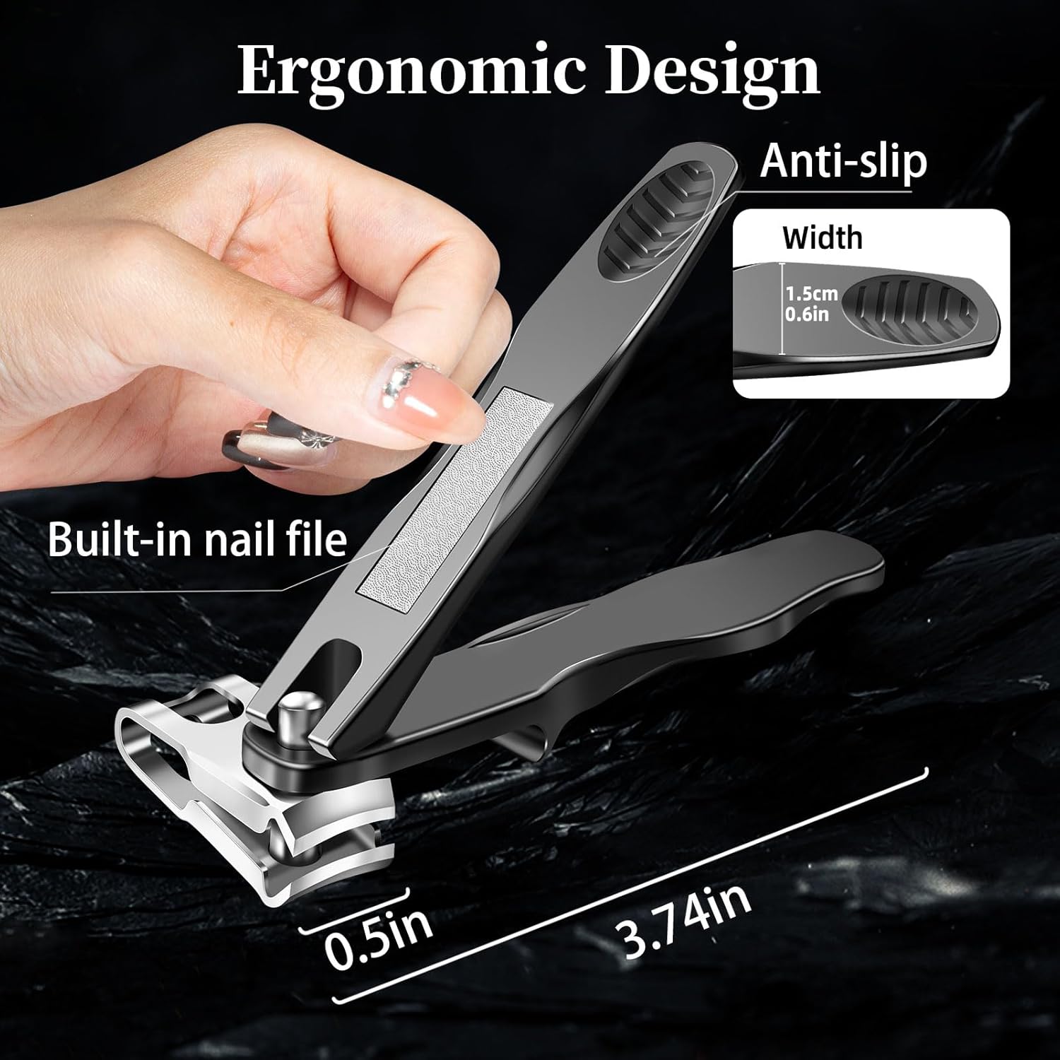 360 Degree Rotating Long Handled Toenail Clippers for Seniors, Ergonomic Curved Blade Toe Nail Clippers for Thick Nails, Stainless Steel Side Cutting Fingernail Cutter Trimmer for Men, Women - Image 4