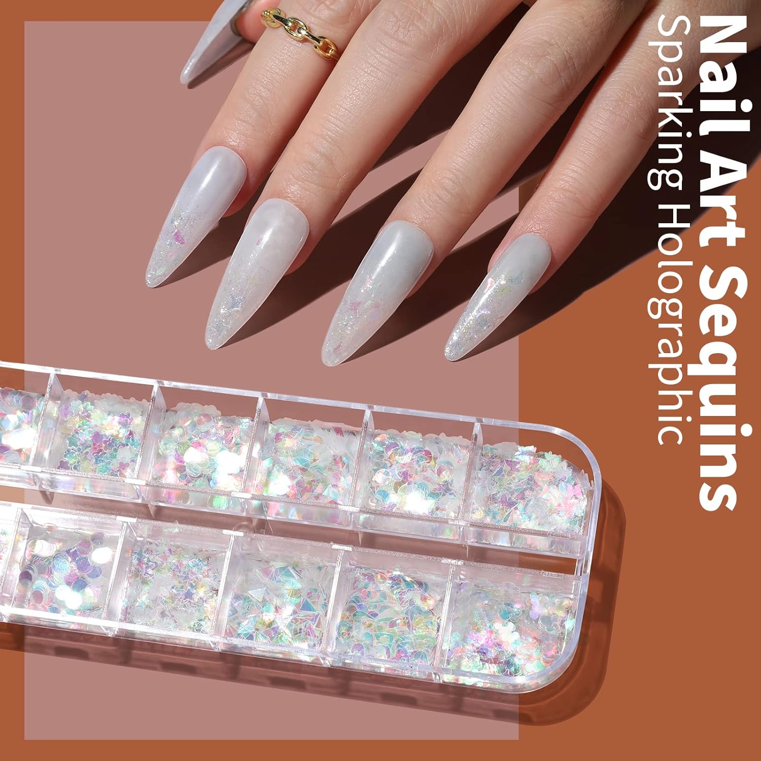 FANDAMEI 15-Piece Nail Art Brush Set with Dotting Pens, Stickers, Sequins, Foils, and Rhinestones - Image 7