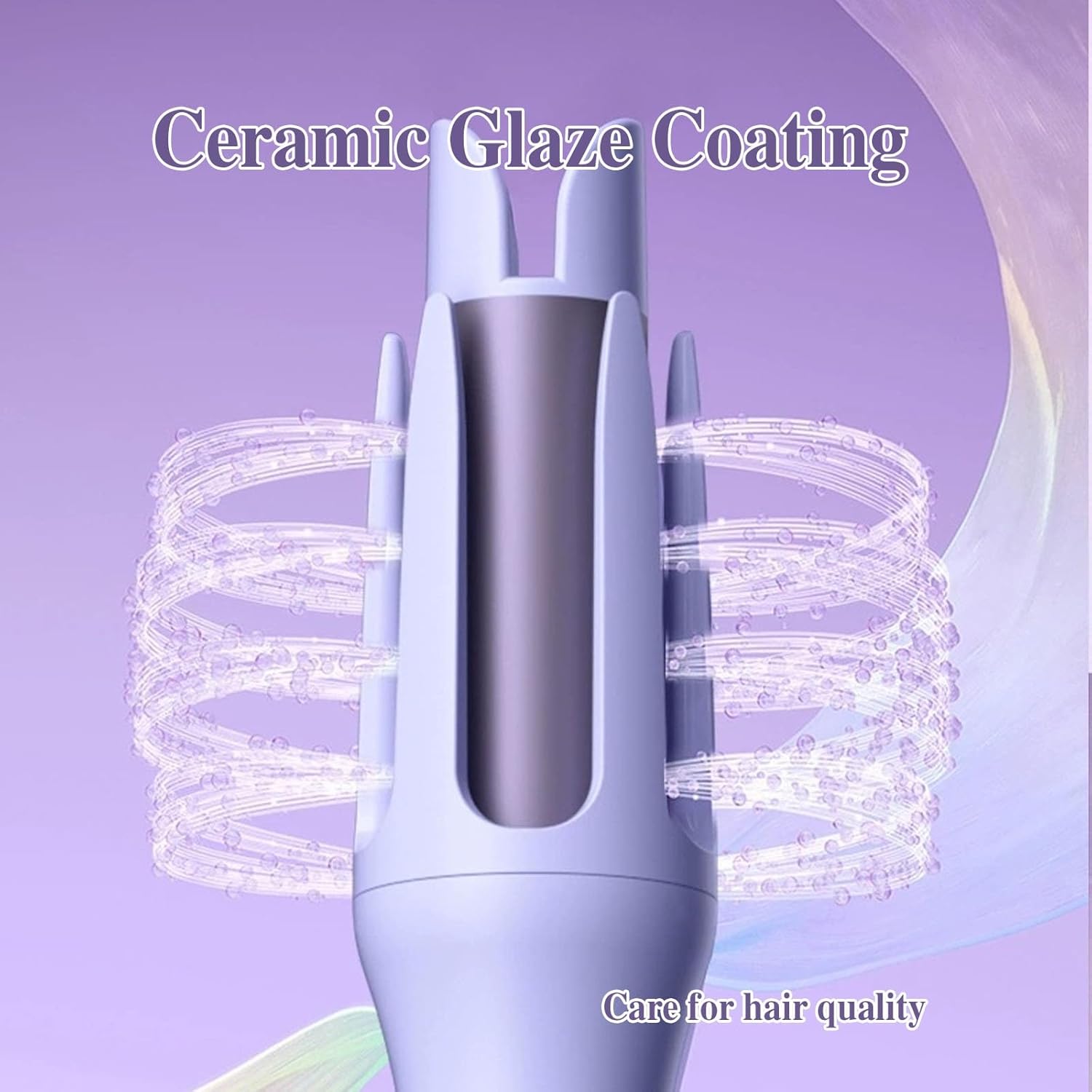 Adagio Hair Curler Device, Automatic Curling Iron, Rotating Adagio Auto Hair Curler, Portable Rotary Hair Waver, Automatic Shut-Off, Anti-Scald, Anti-Tangle, Ceramic Coating(Beige) - Image 5
