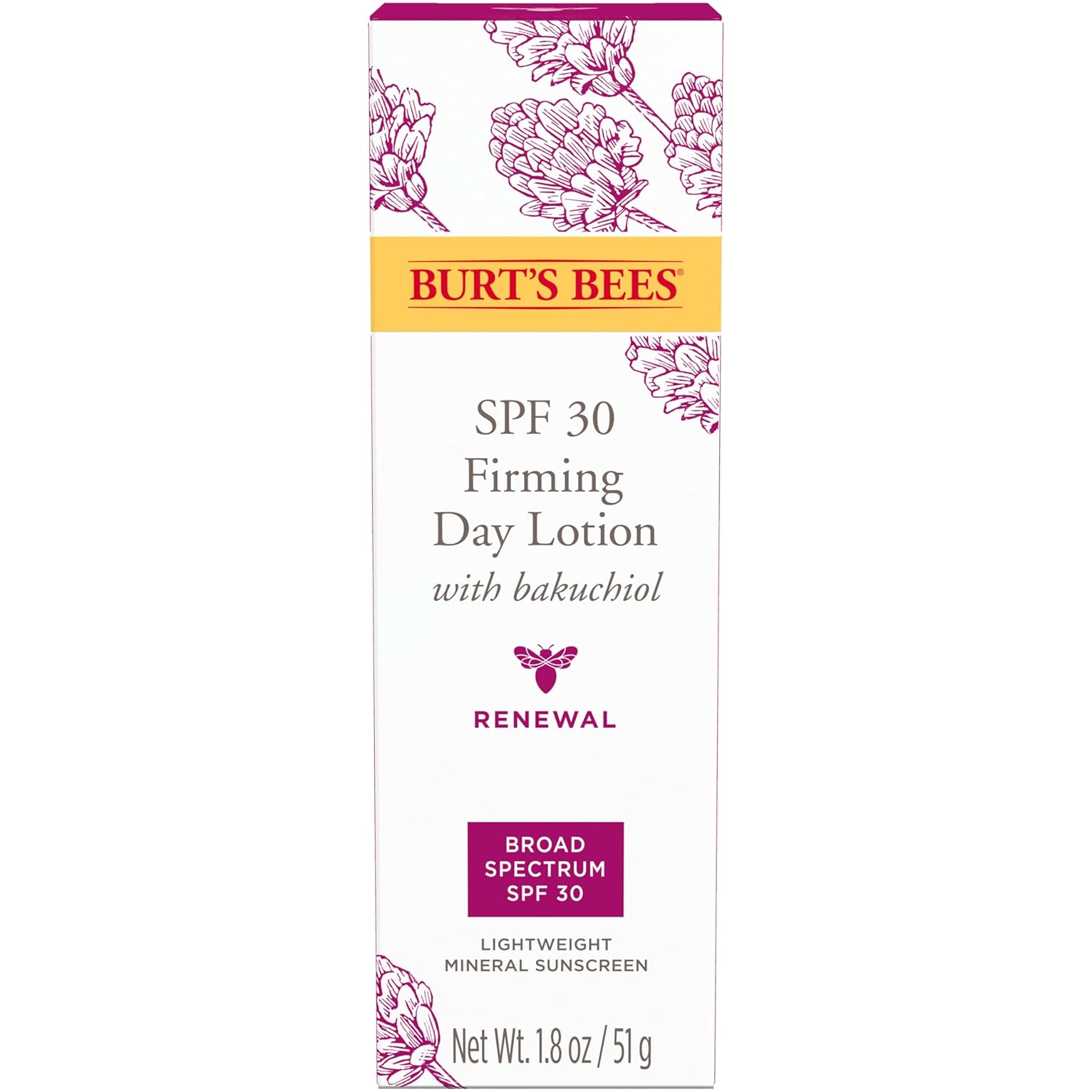 Burt's Bees Renewal SPF 30 Firming Day Face Lotion With Bakuchiol, Sunscreen Face Lotion With Natural Retinol Alternative, 98 Percent Natural Origin Skin Care, 1.8 oz. Tube - Image 12