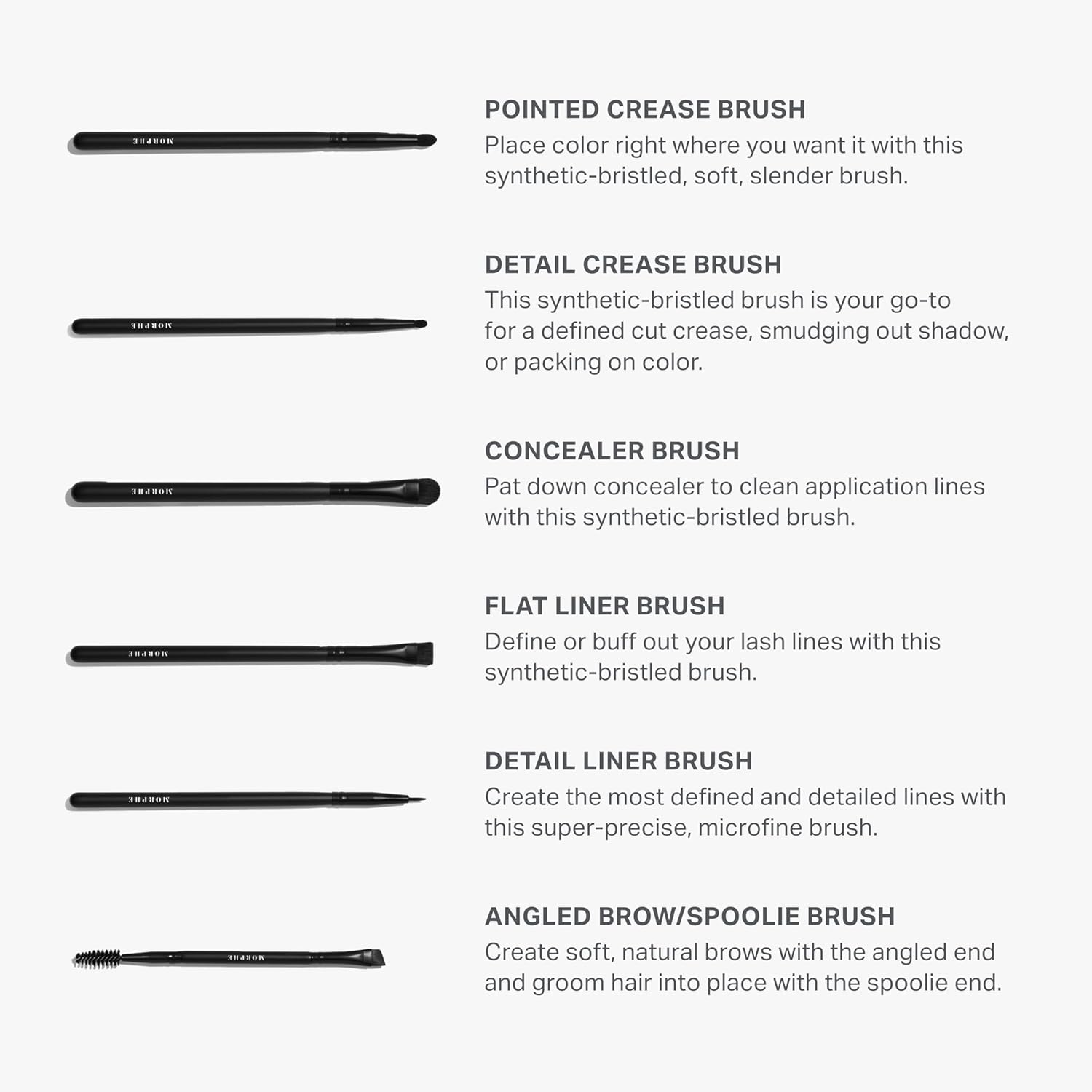 Morphe Eye Obsessed Makeup Brushes - 12 Piece Eyeshadow Brush Set - Lining, Blending & Angled Eyeshadow Brushes - Made with Natural & Synthetic Bristles and Includes Makeup Brush Case (12 Count) - Image 4