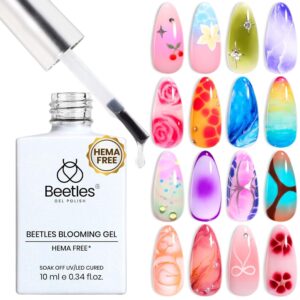 Beetles Hema Free Nail Blooming Gel - Clear Blossom Gel Polish for Spreading Effect DIY Watercolor Floral Print Soak off Nail Diy Manicure Art Design Gift