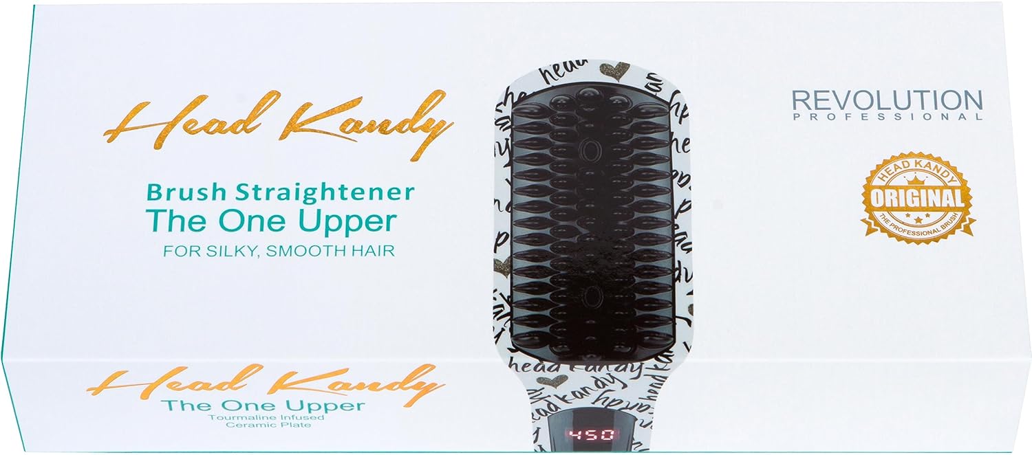 Head Kandy One Upper Hair Straightening Brush with Heat | Hot Brush with Ceramic Plating | Anti Scald Technology | Kandy Love