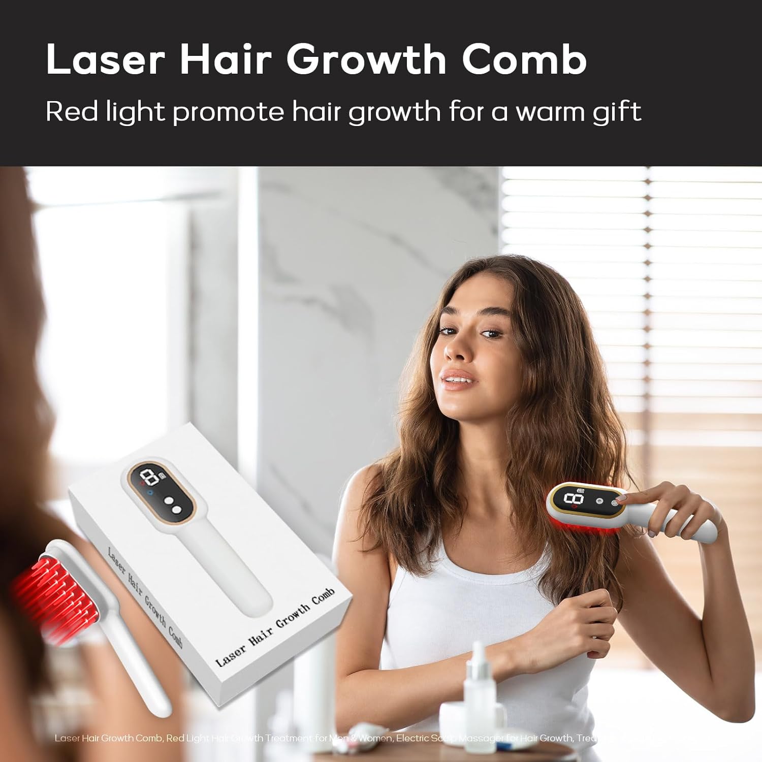 Laser Hair Growth Comb, Red Light Hair Growth Treatment, Electric Scalp Massager for Hair Growth, Treat Alopecia - Image 5