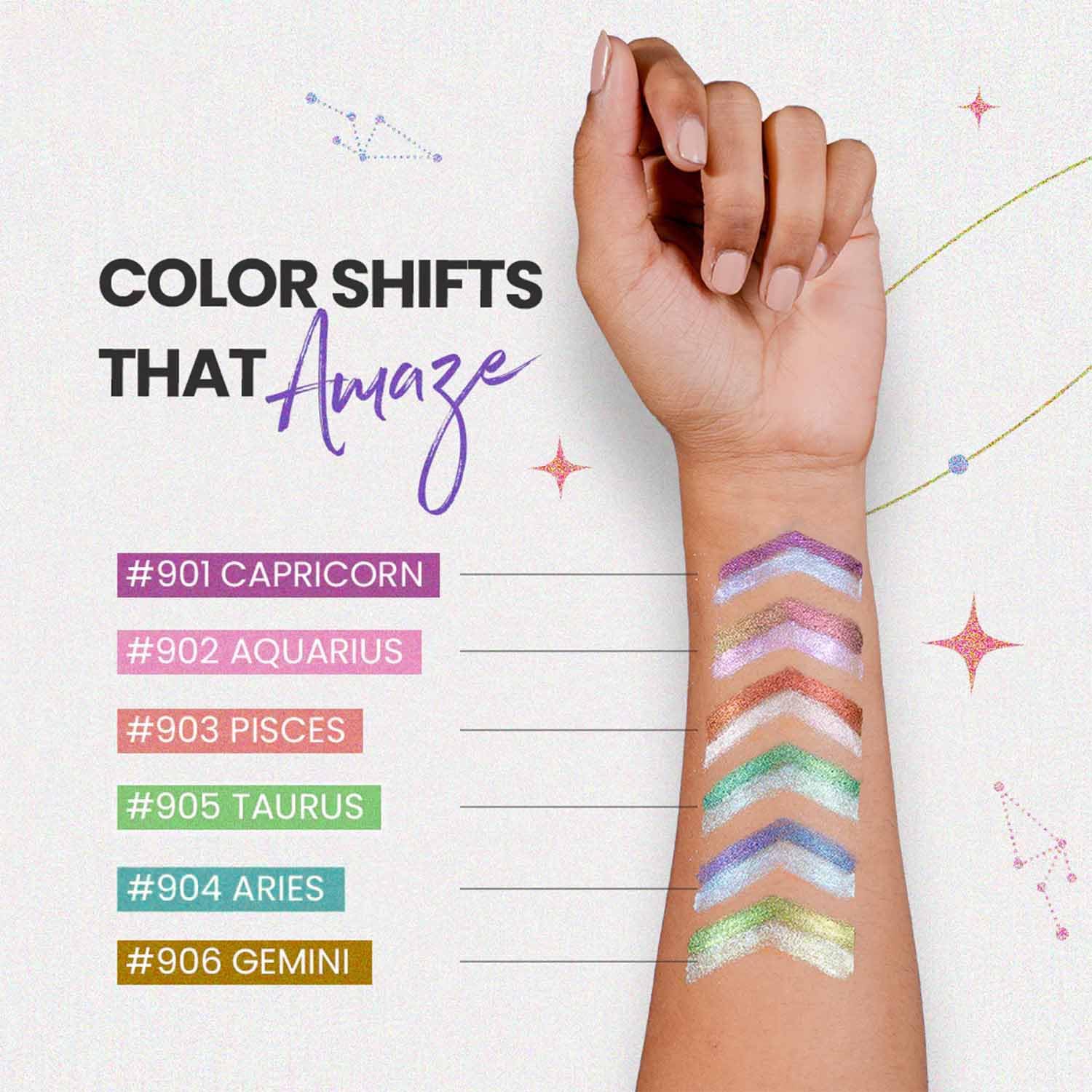 CHARMACY Multichrome 2 in 1 Cream Eyeshadow Stick, Waterproof Eye Brightener Highlighter Stick Makeup, High Pigmented, Smudge-Proof, Vegan & Cruelty-Free (#904) - Image 7